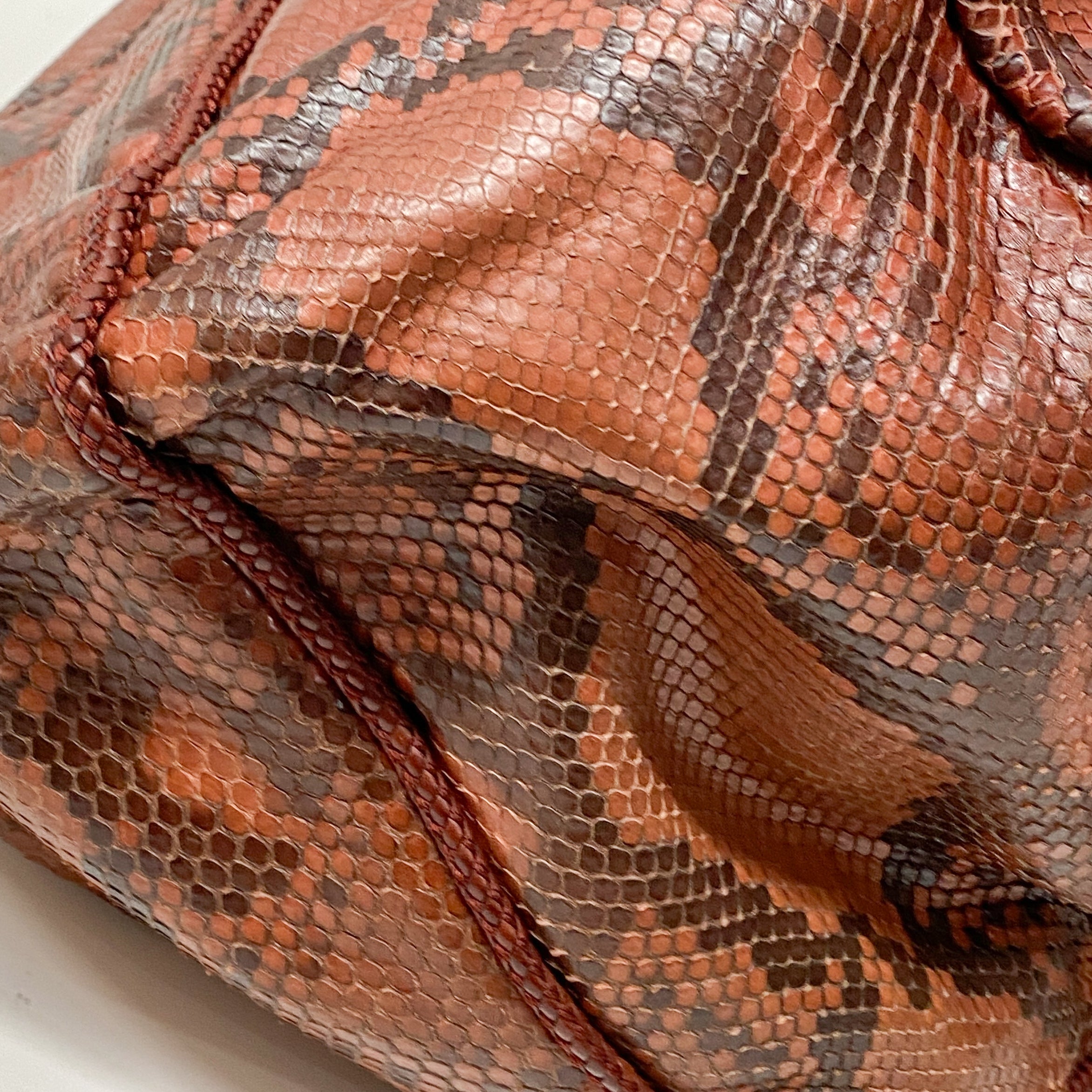 Marrakech Red Embossed Python Hobo Bag