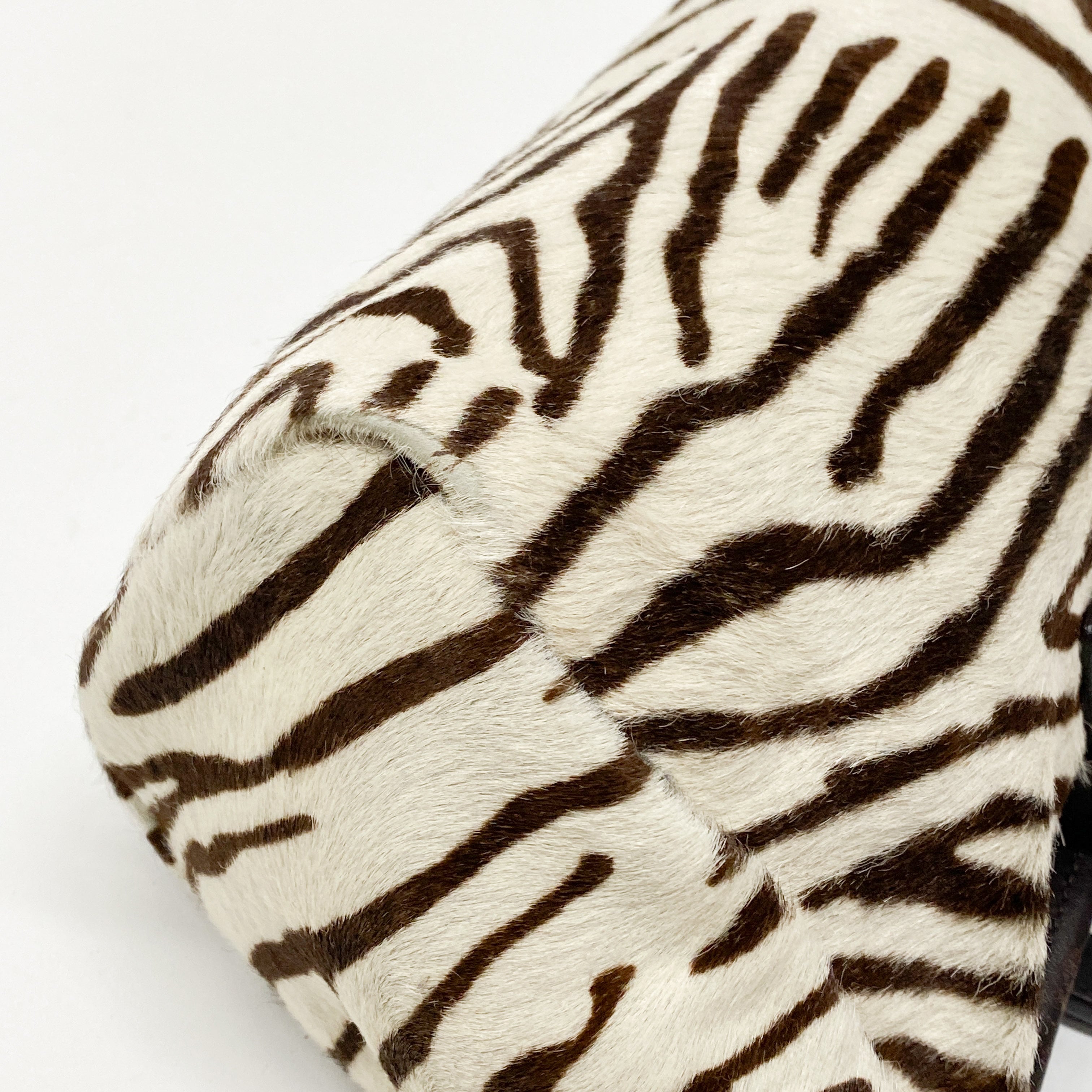 Brown Zebra Print Pony Hair Handbag