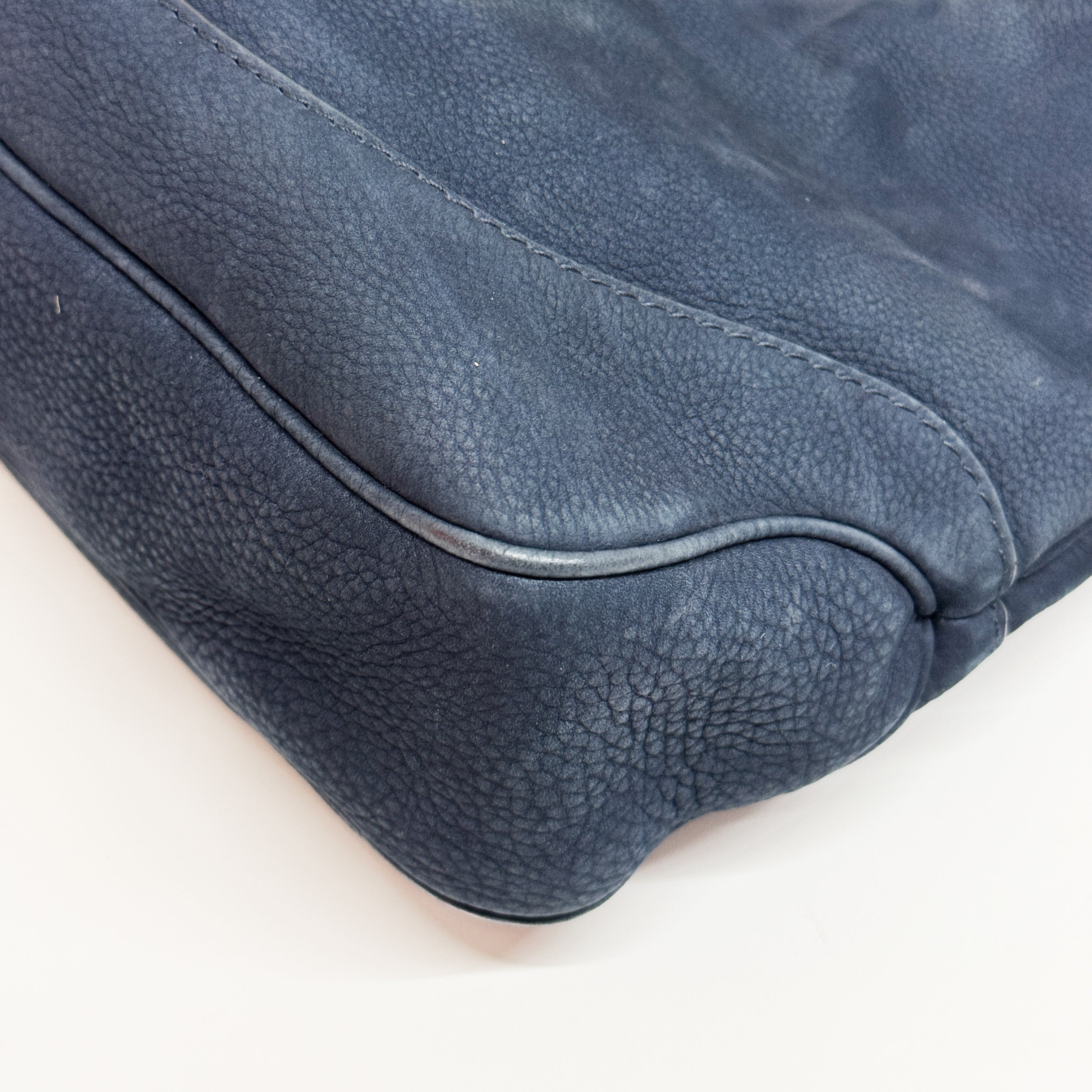 Jackie Dark Blue Suede Shoulder Bag