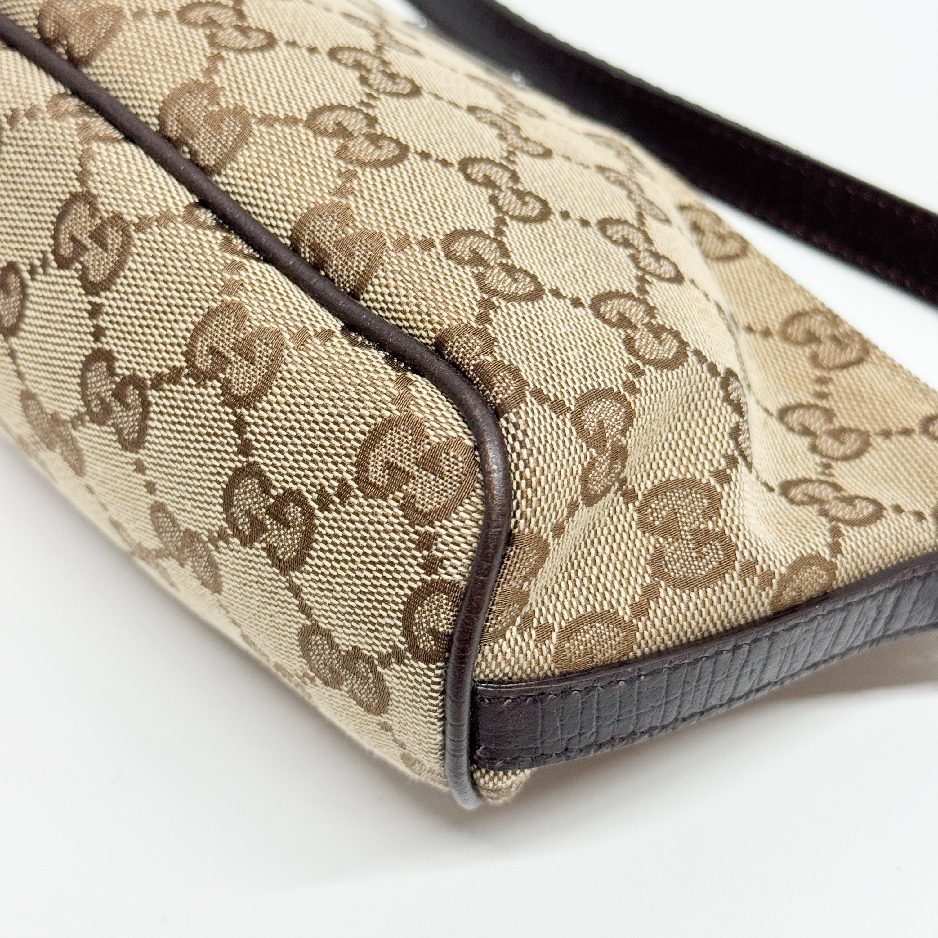 GG Brown Canvas Cotton Shoulder Bag