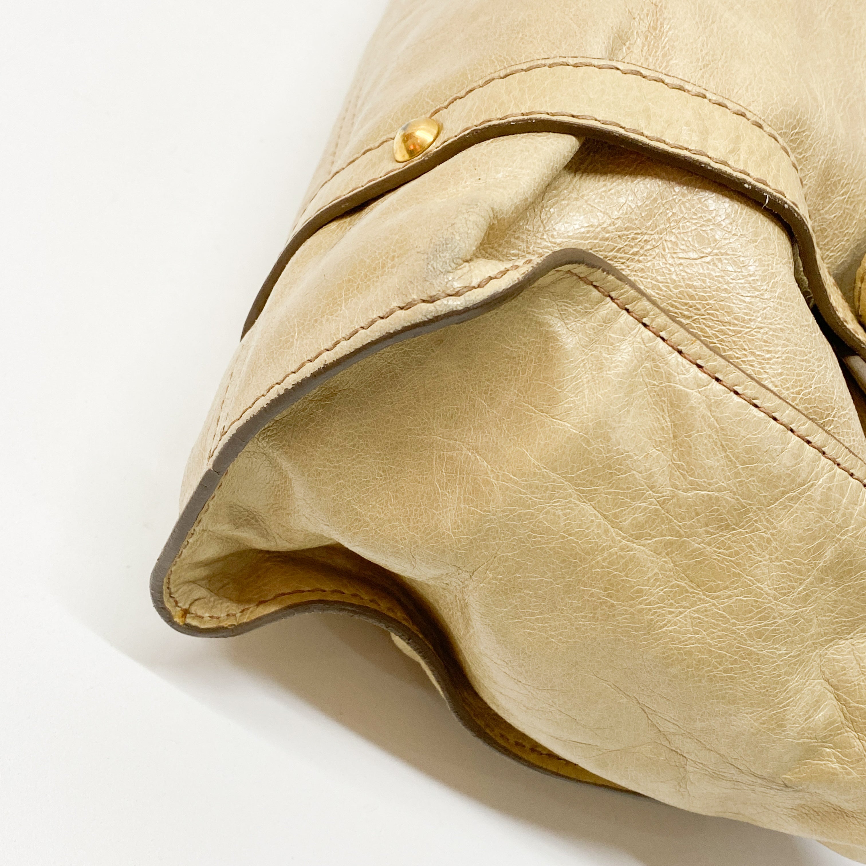 Vintage Yellow Leather Shoulder Bag