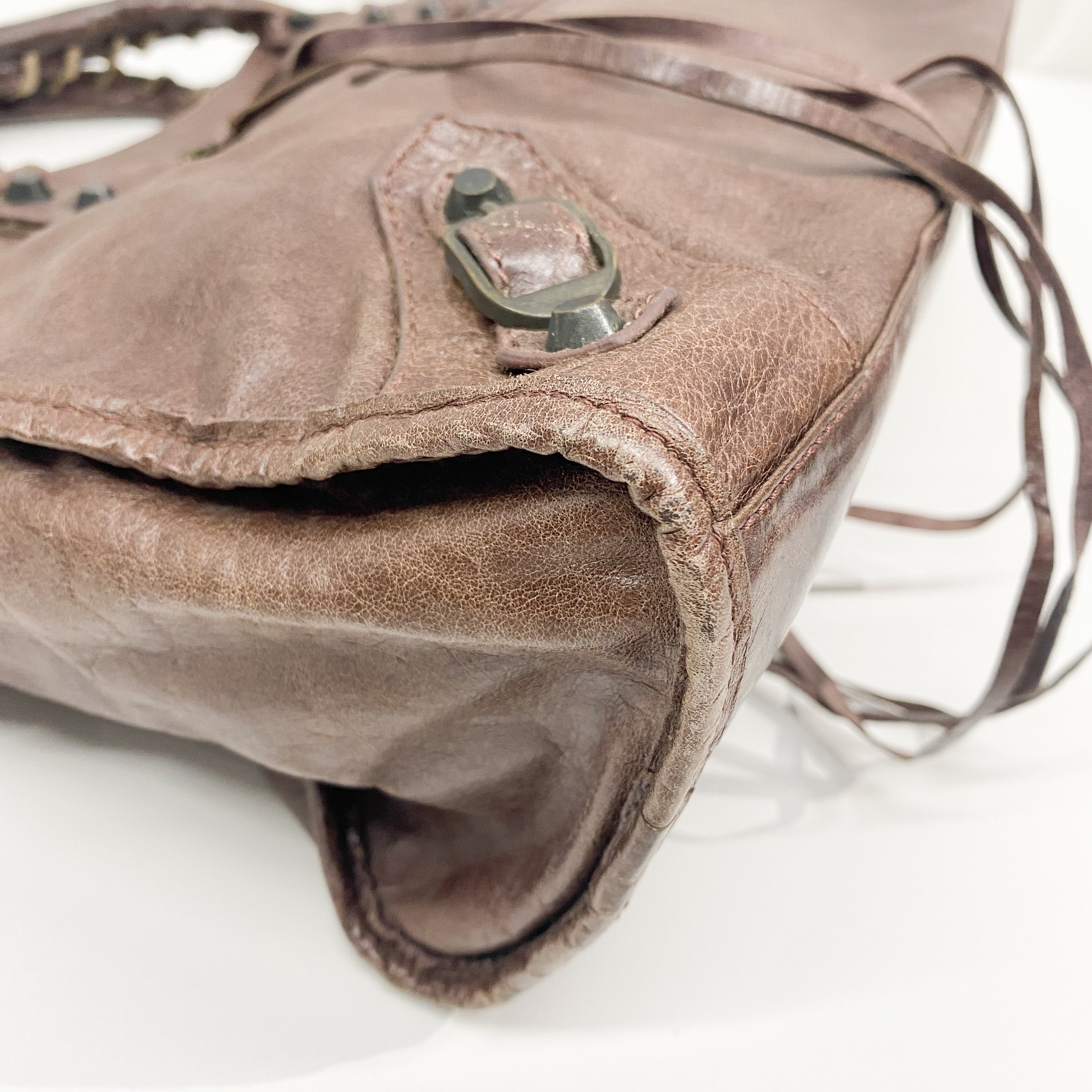 The City Brown Leather Hand Bag