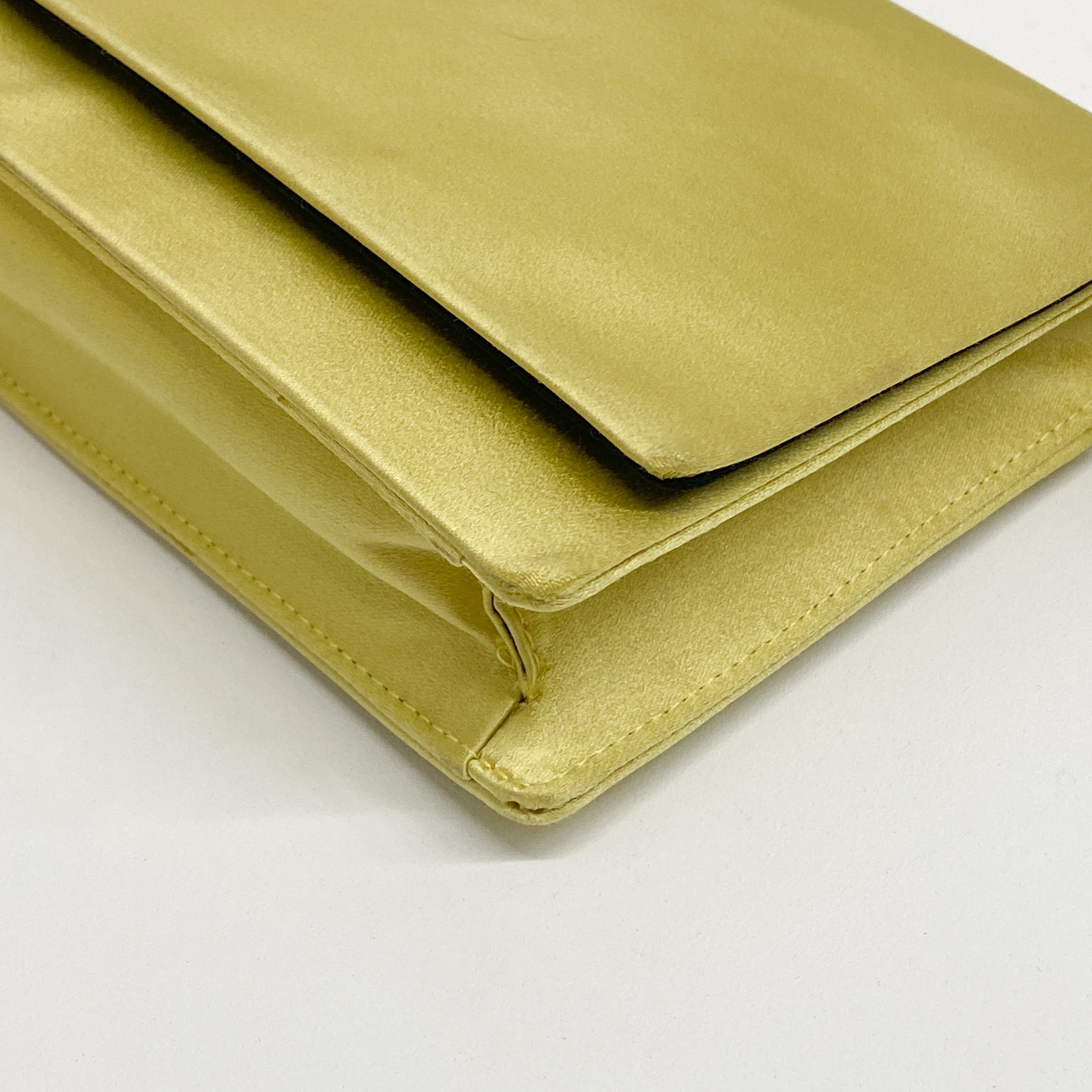 Vintage Yellow Satin Shoulder Bag