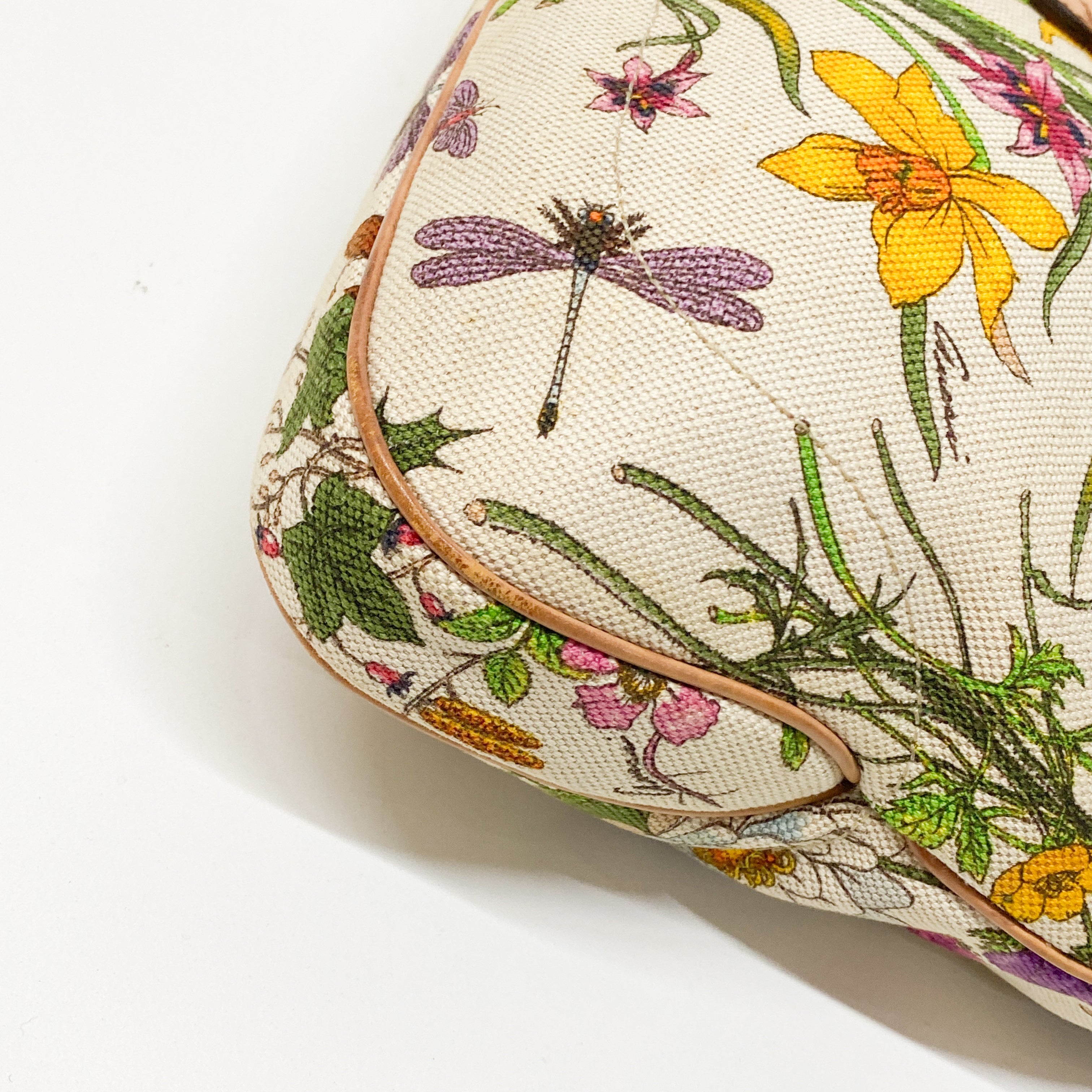 Jackie Floral Cotton Canvas Shoulder Bag