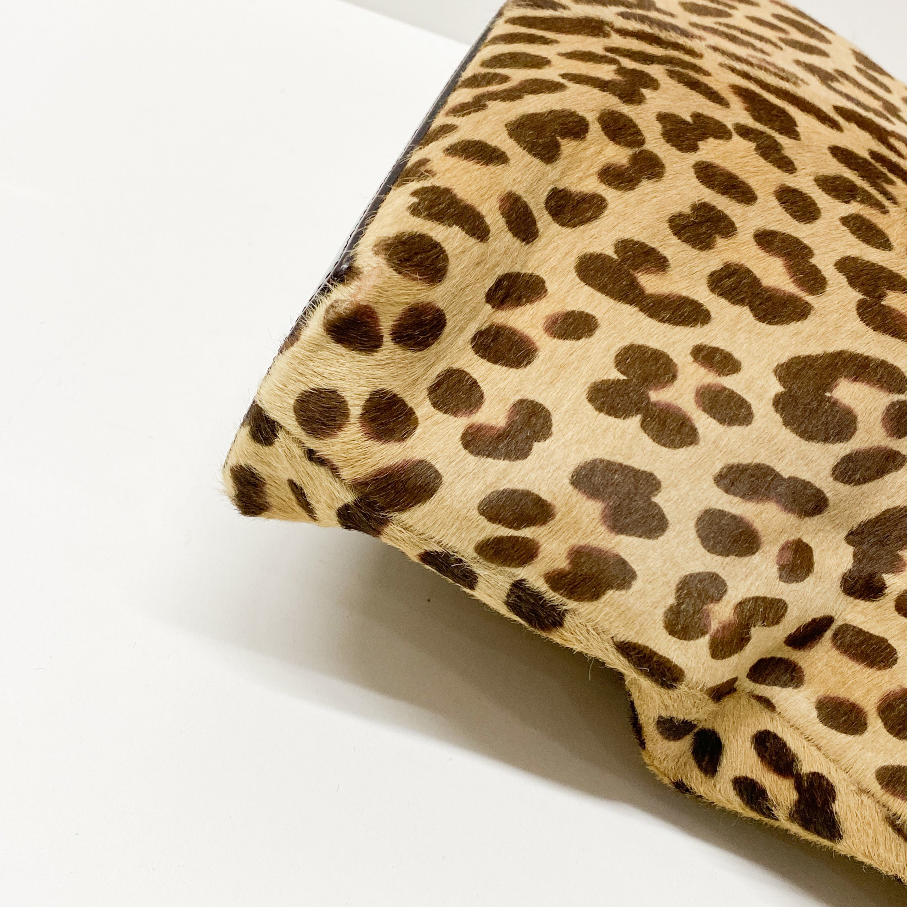 Vintage Brown Cheetah Print Pony Hair Two Way Bag