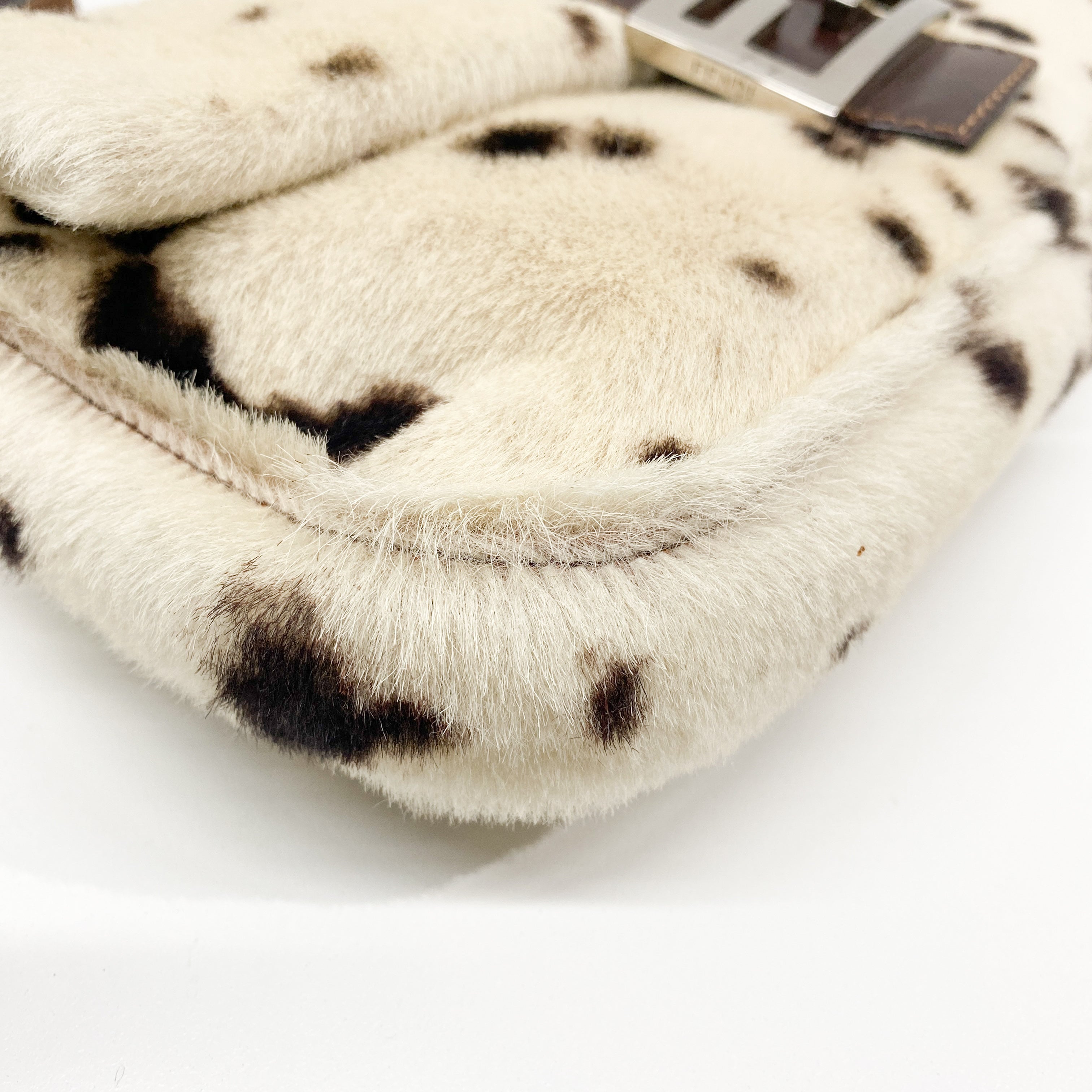 Baguette Brown Cow Print Pony Hair Shoulder Bag