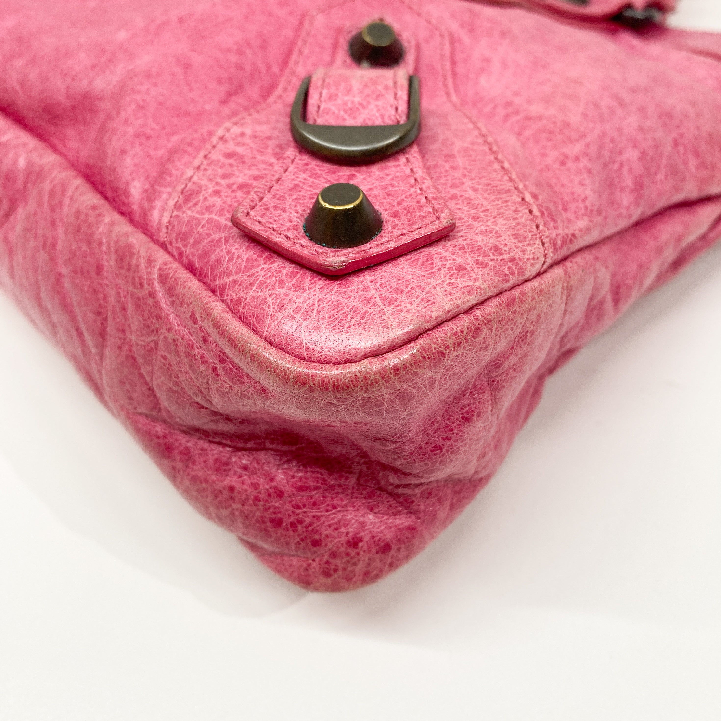 The First Pink Leather Hand Bag