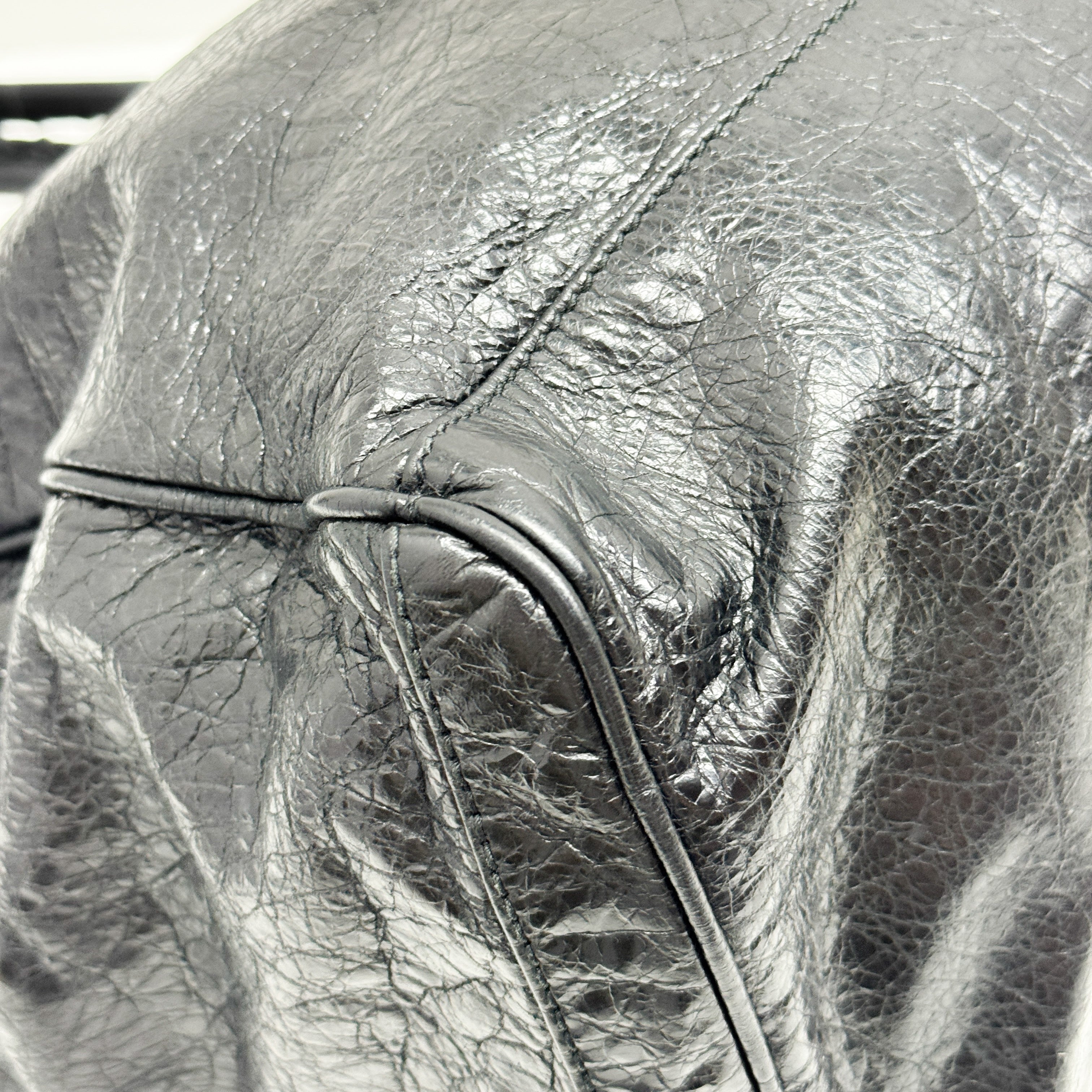 Black Leather City Tote