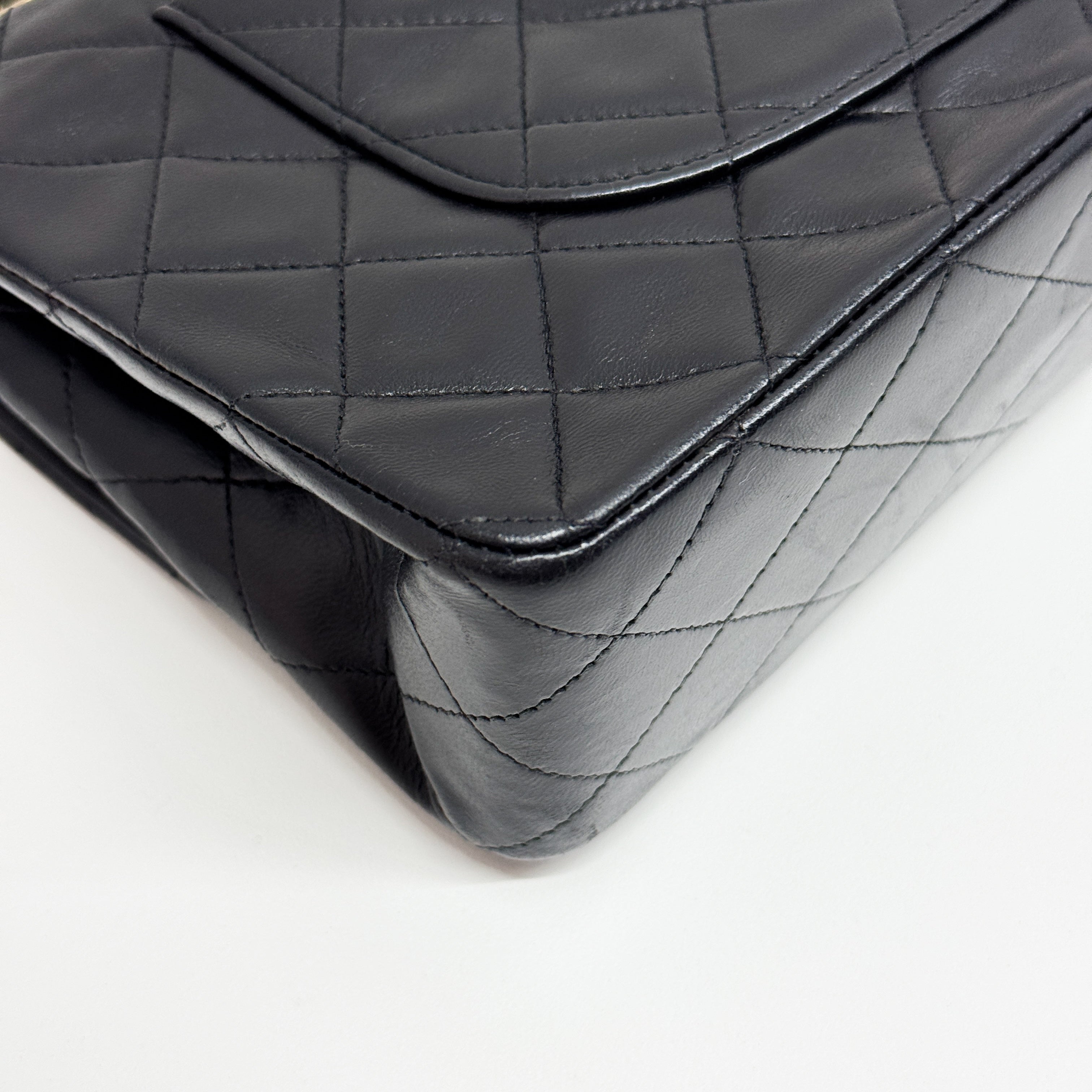 Classic Flap Black Lambskin Leather Shoulder Bag