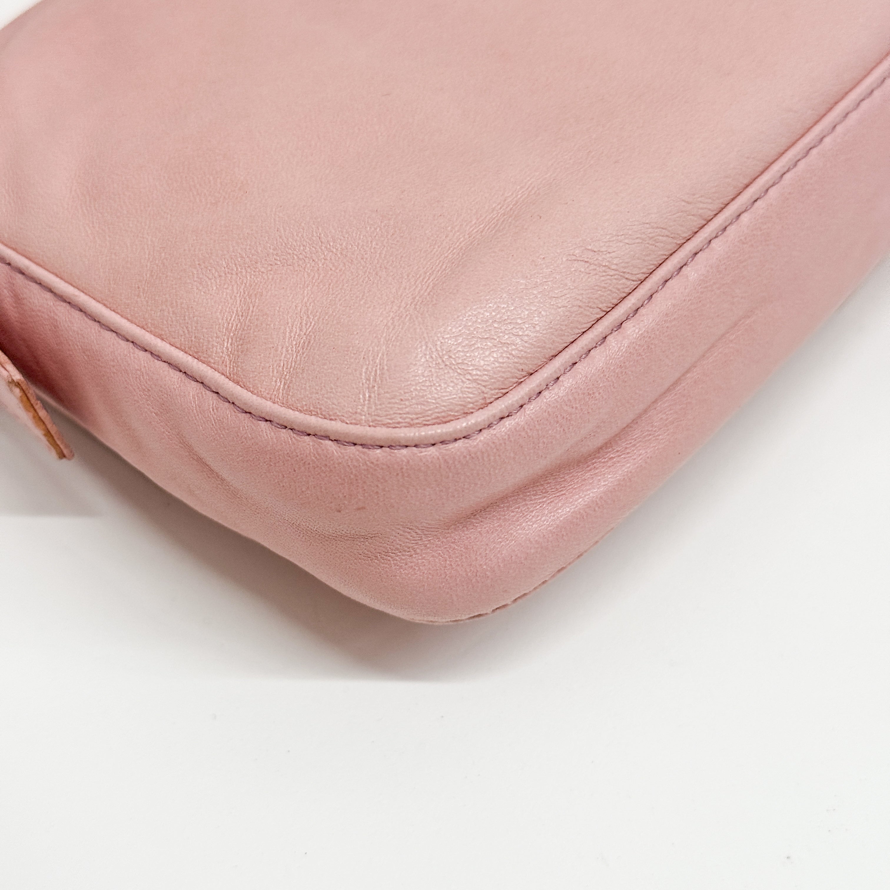 Baguette Pink Leather Shoulder Bag