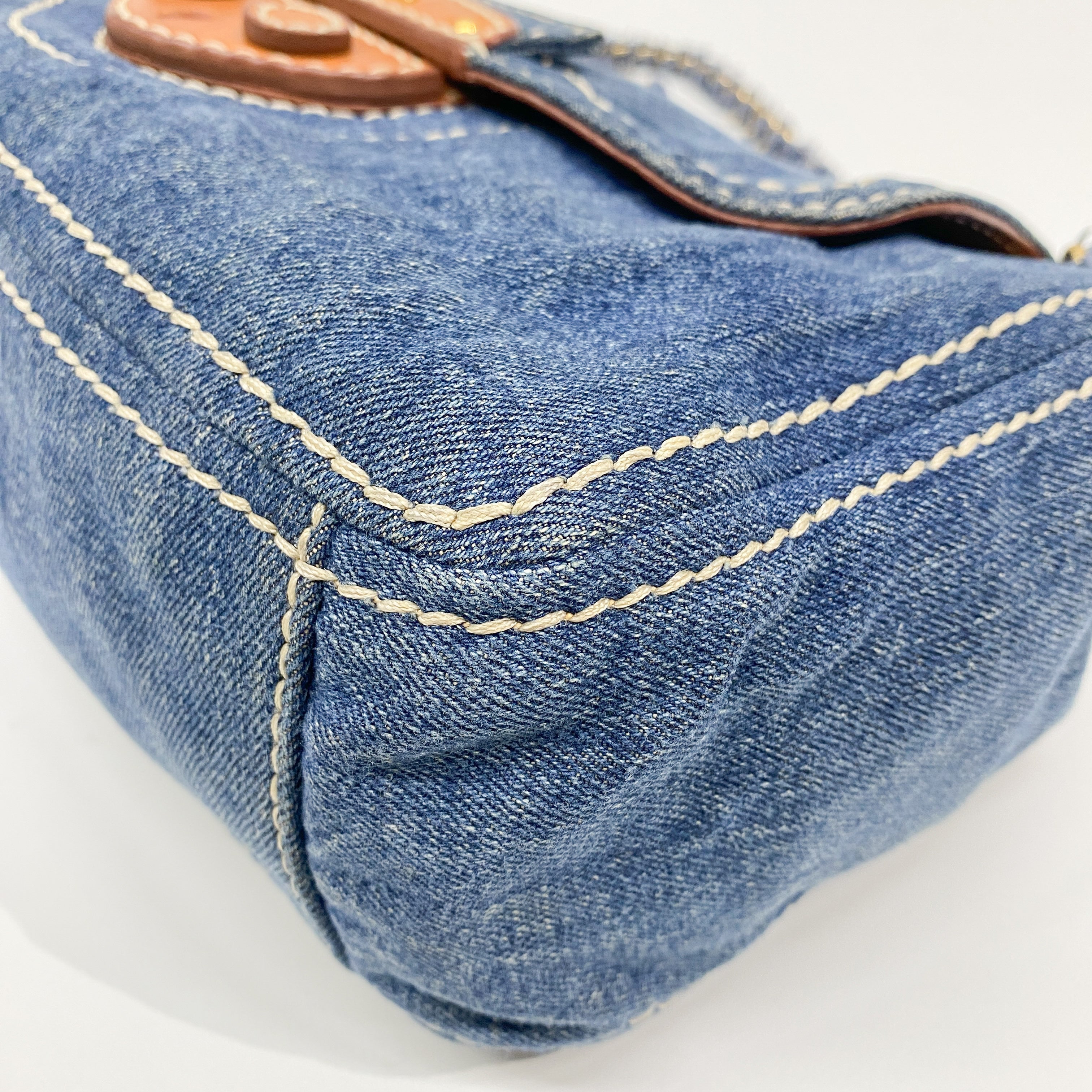 Vintage Blue Denim Shoulder Bag