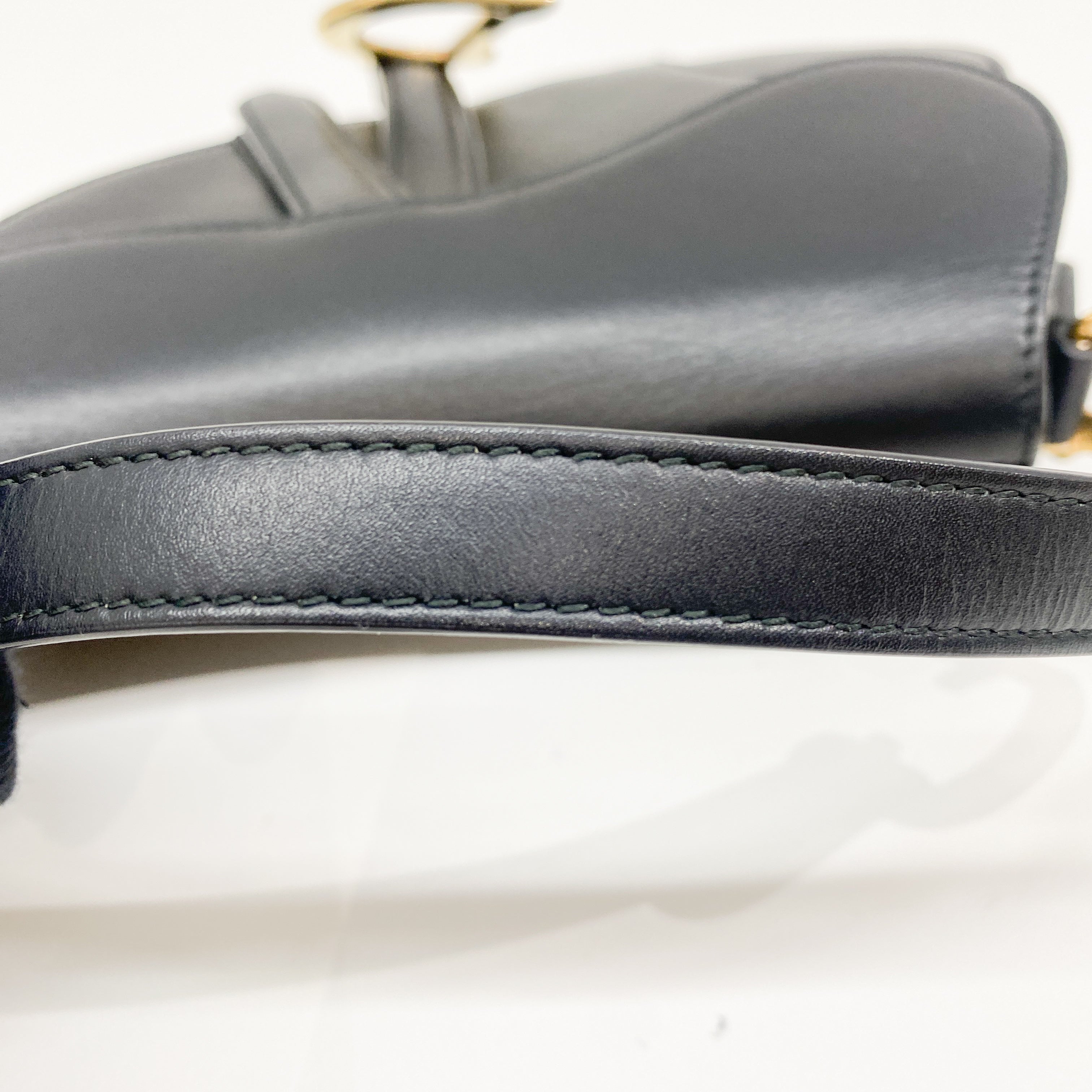Black Leather Saddle Bag