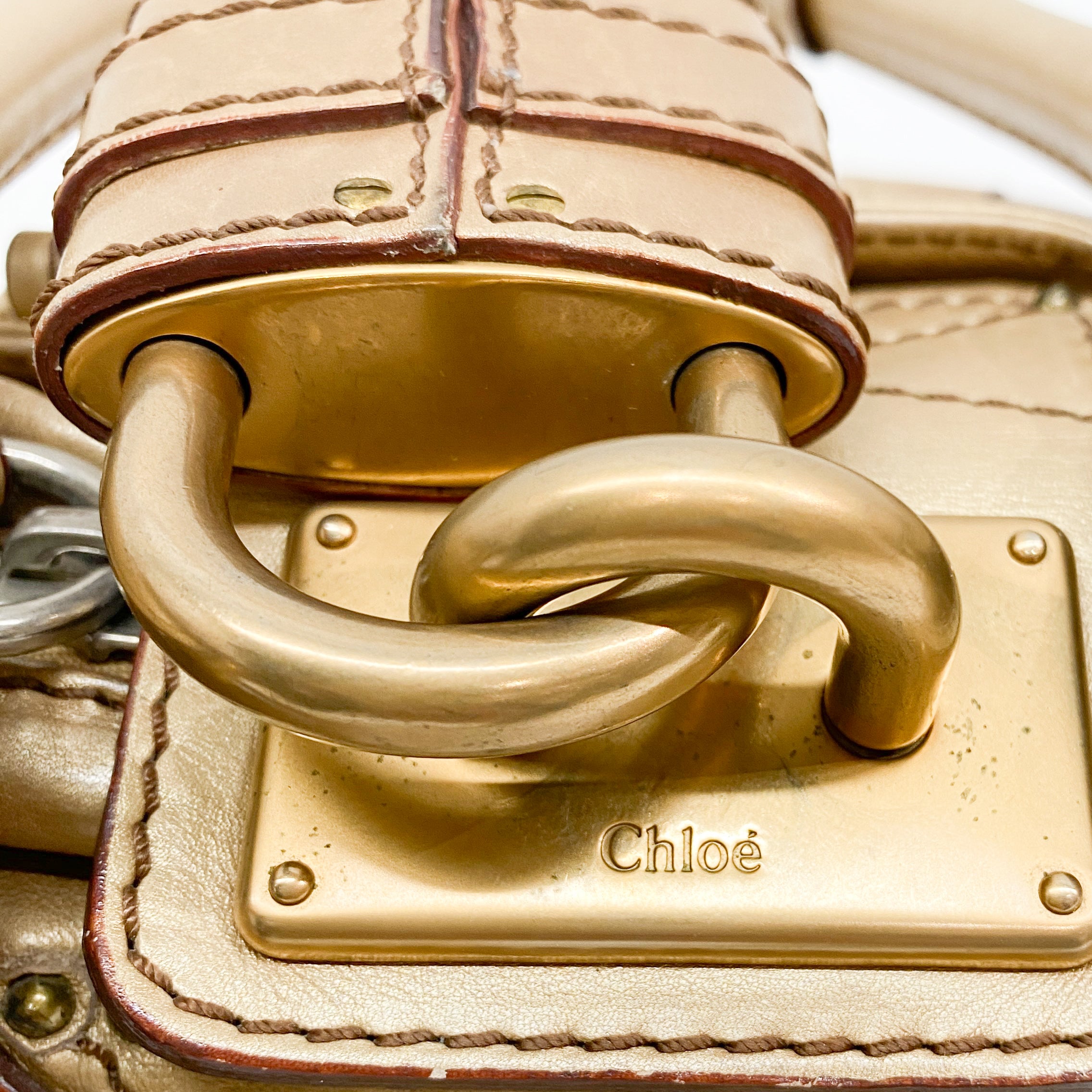 Paddington Mini Gold Leather Shoulder Bag