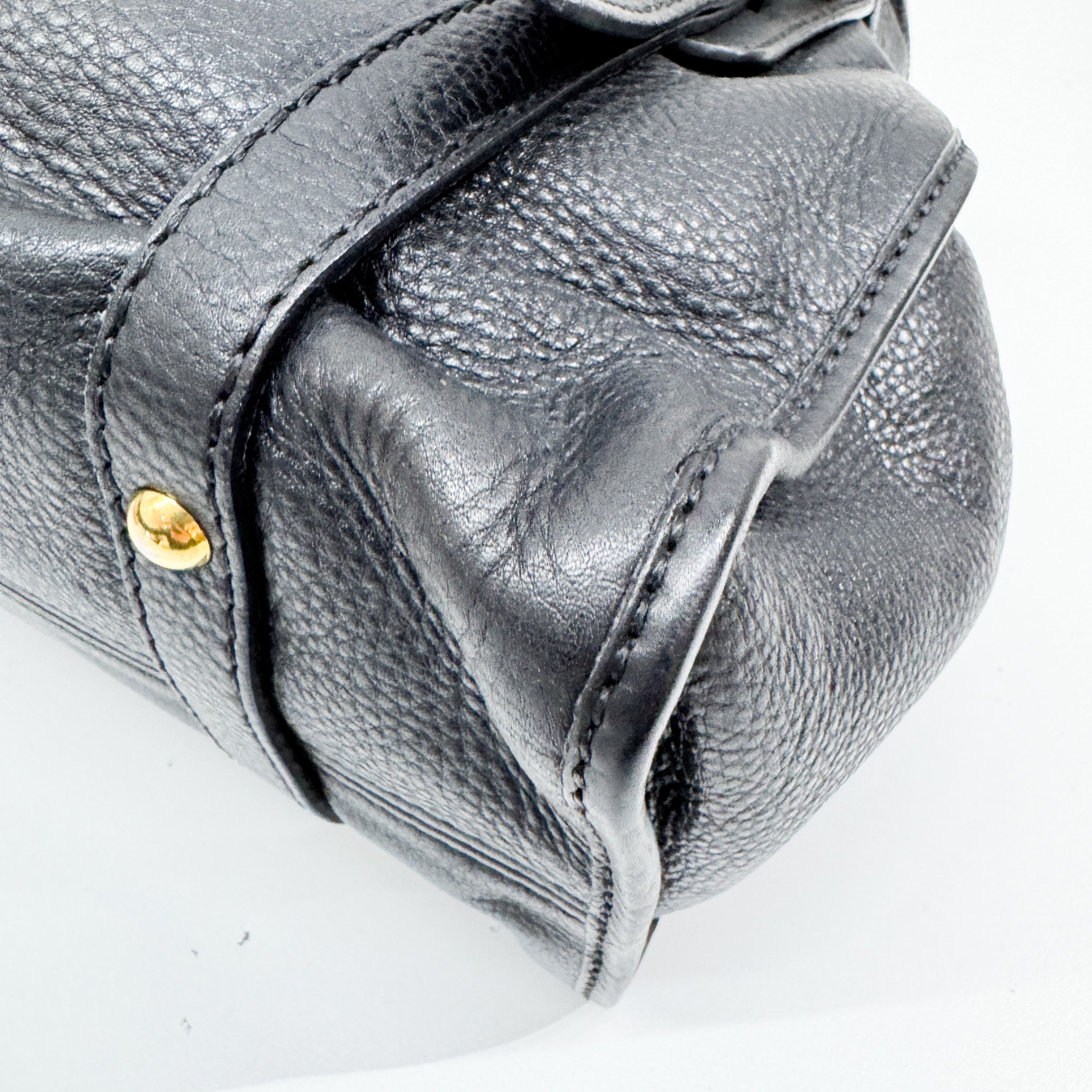 Vitello Lux Bow Bag Black Calfskin Leather Shoulder Bag