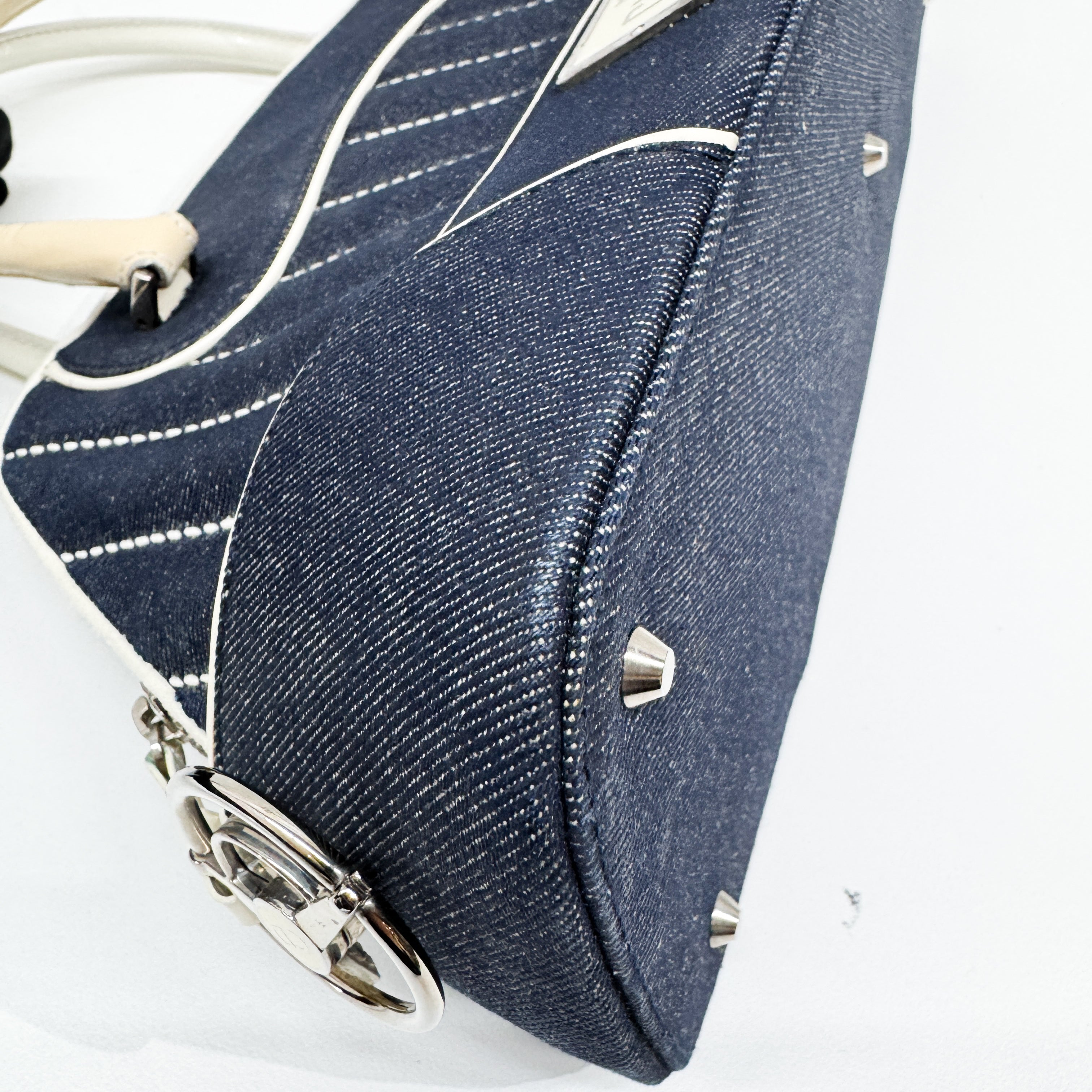 CHRISTIAN DIOR DENIM MONTAIGNE CADILLAC 1947 HANDLE BAG