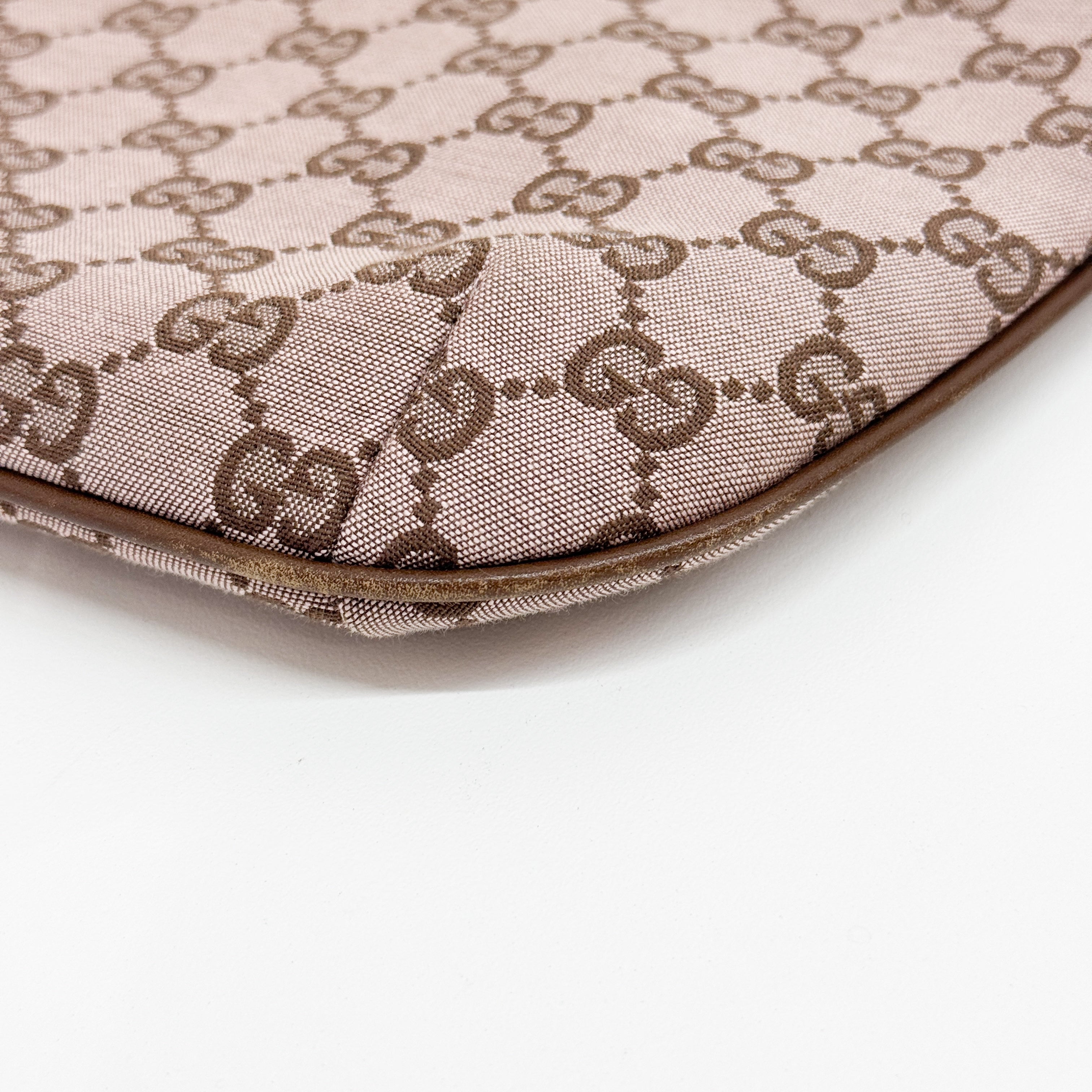 GG Brown Canvas Shoulder Bag