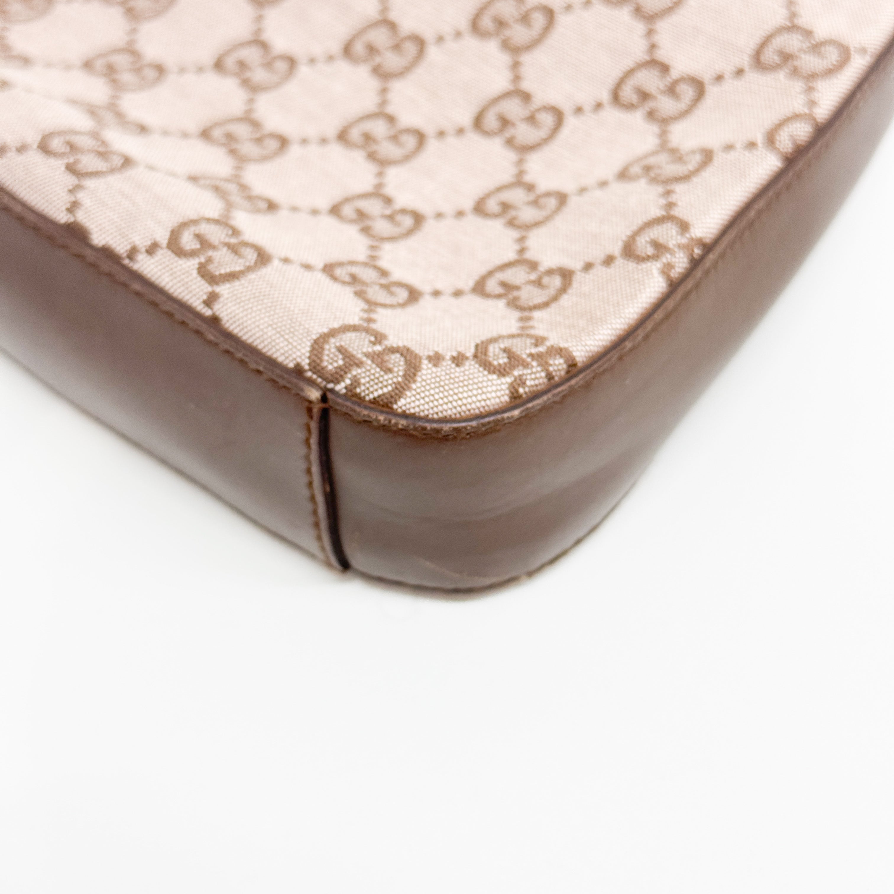 GG Canvas Leather Caramel Handle Shoulder Bag