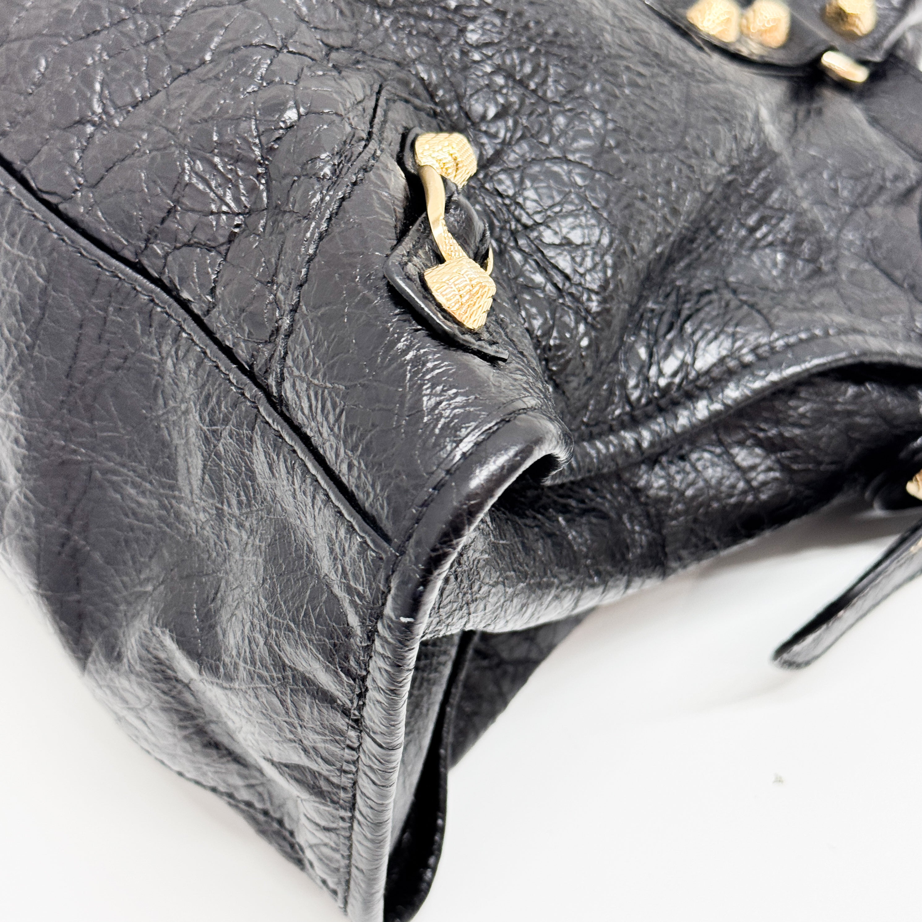 The City Black Calfskin Leather Two Way Bag