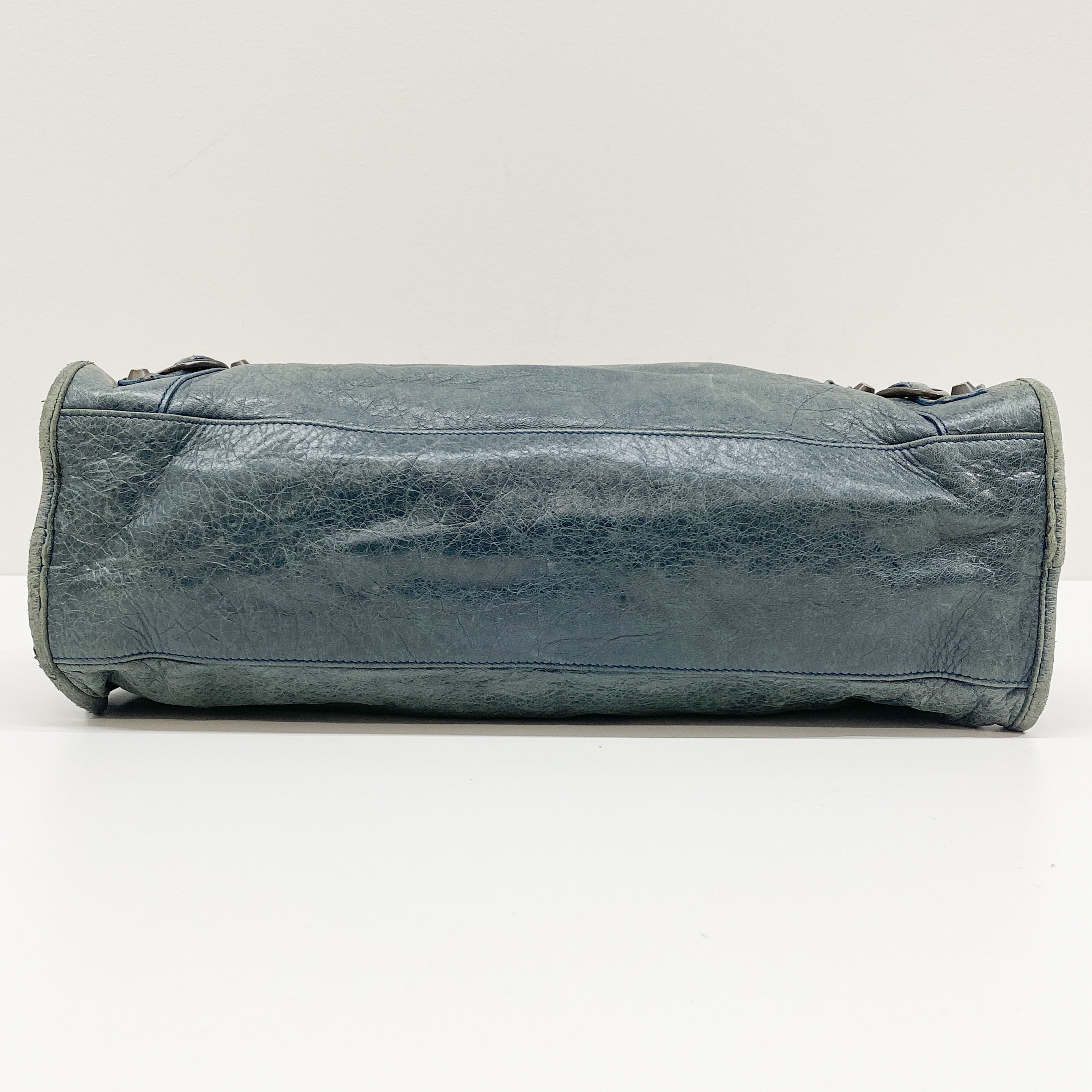 The City Green Calfskin Leather Two Way Bag