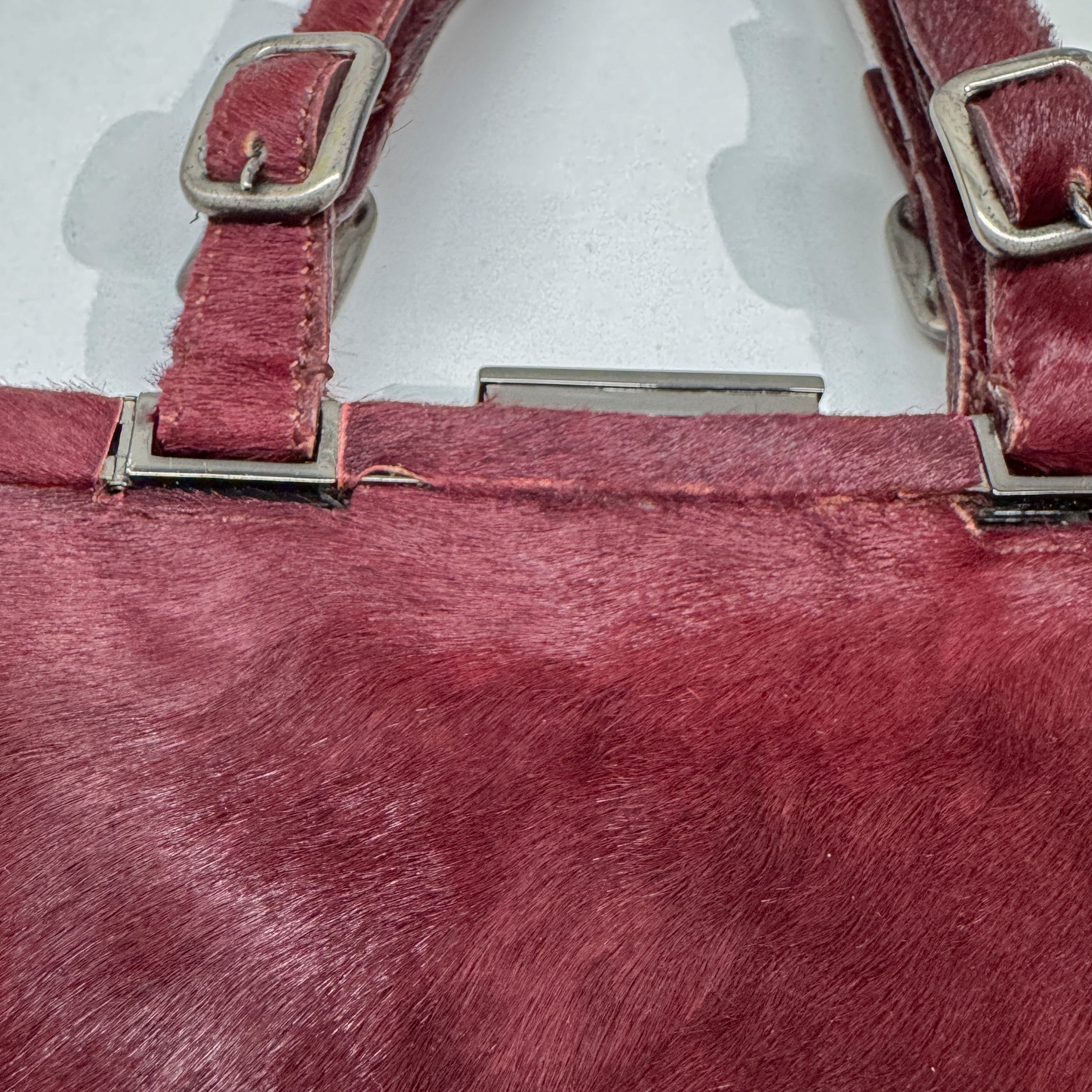 Red Pony Hair Hand Bag