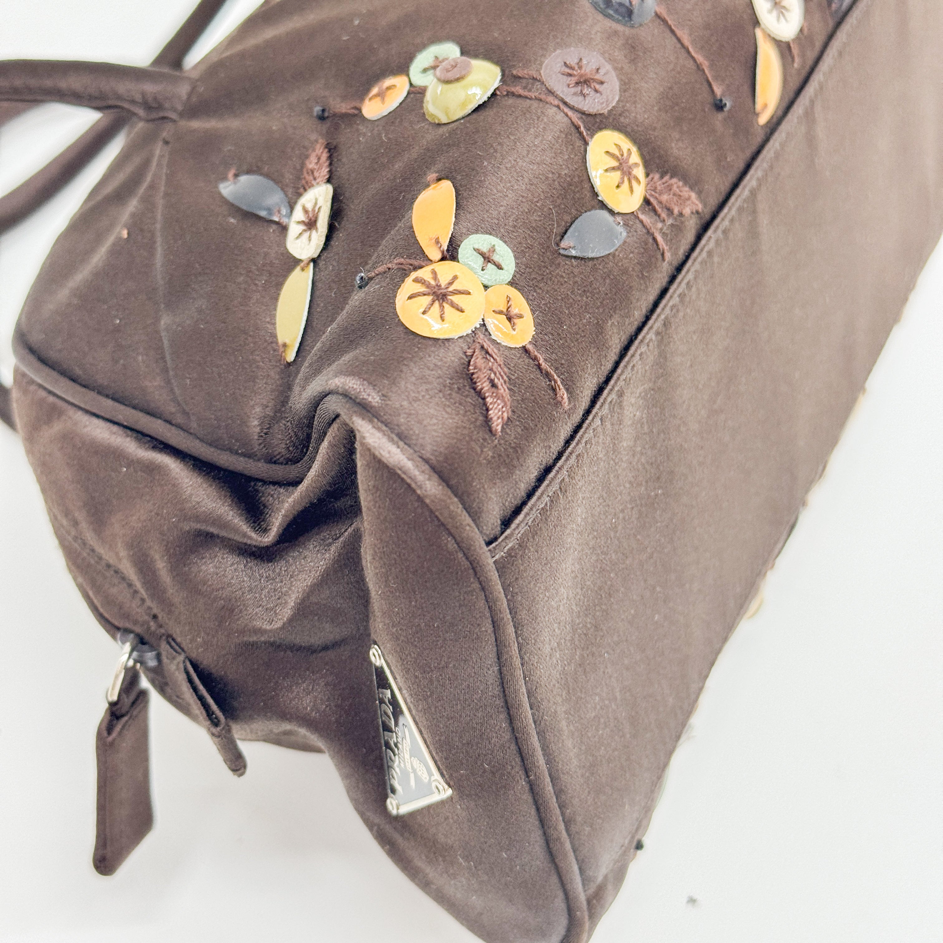 Vintage Black Beaded Satin Hand Bag