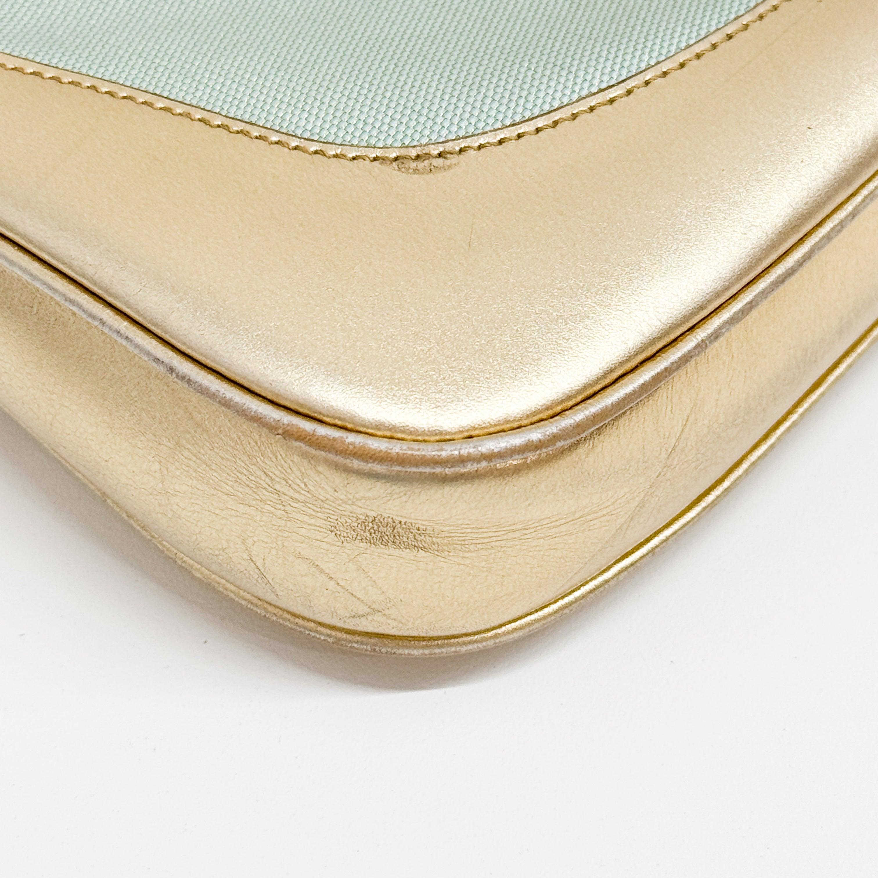 Jackie Blue & Gold Canvas Shoulder Bag