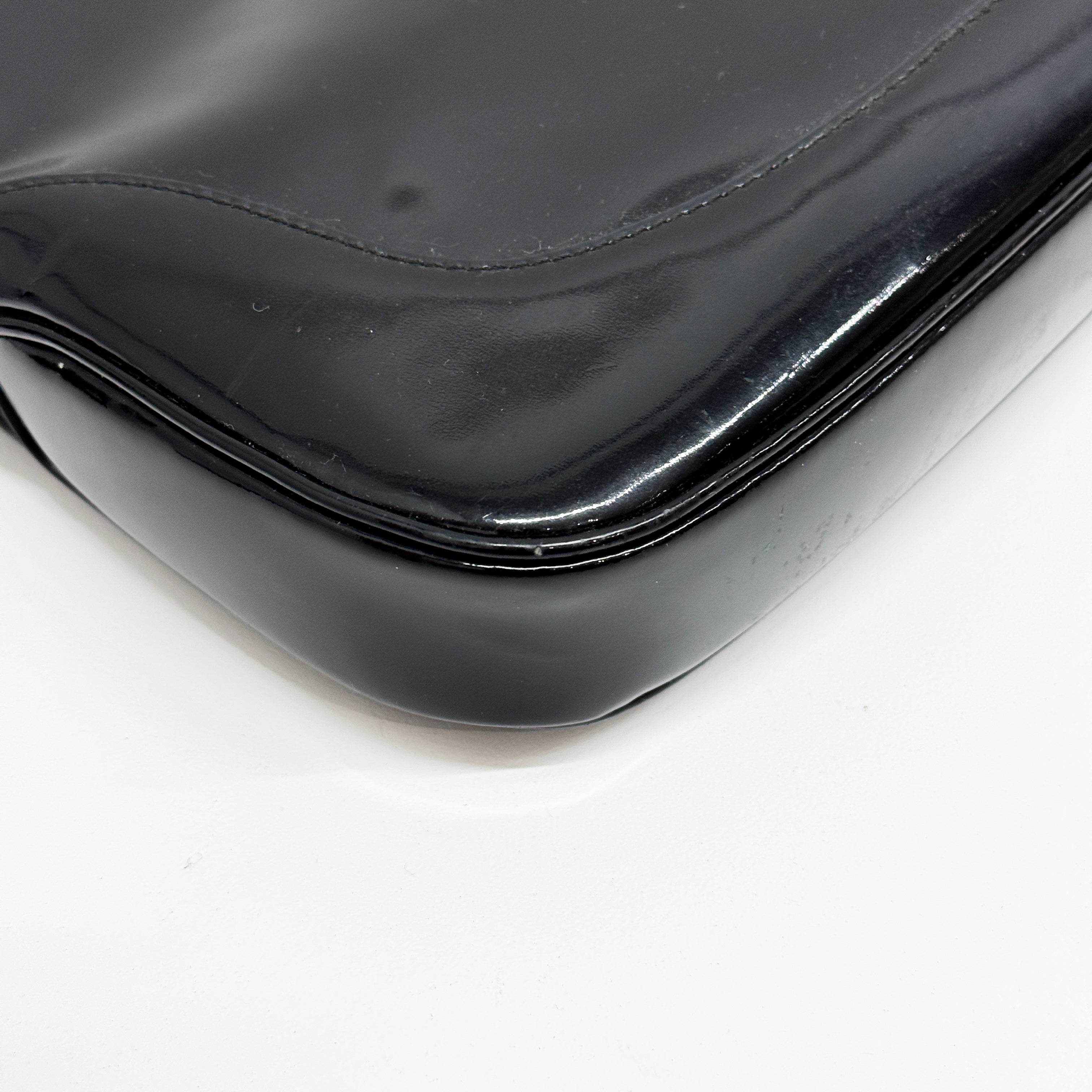 Jackie Black Patent Leather Shoulder Bag