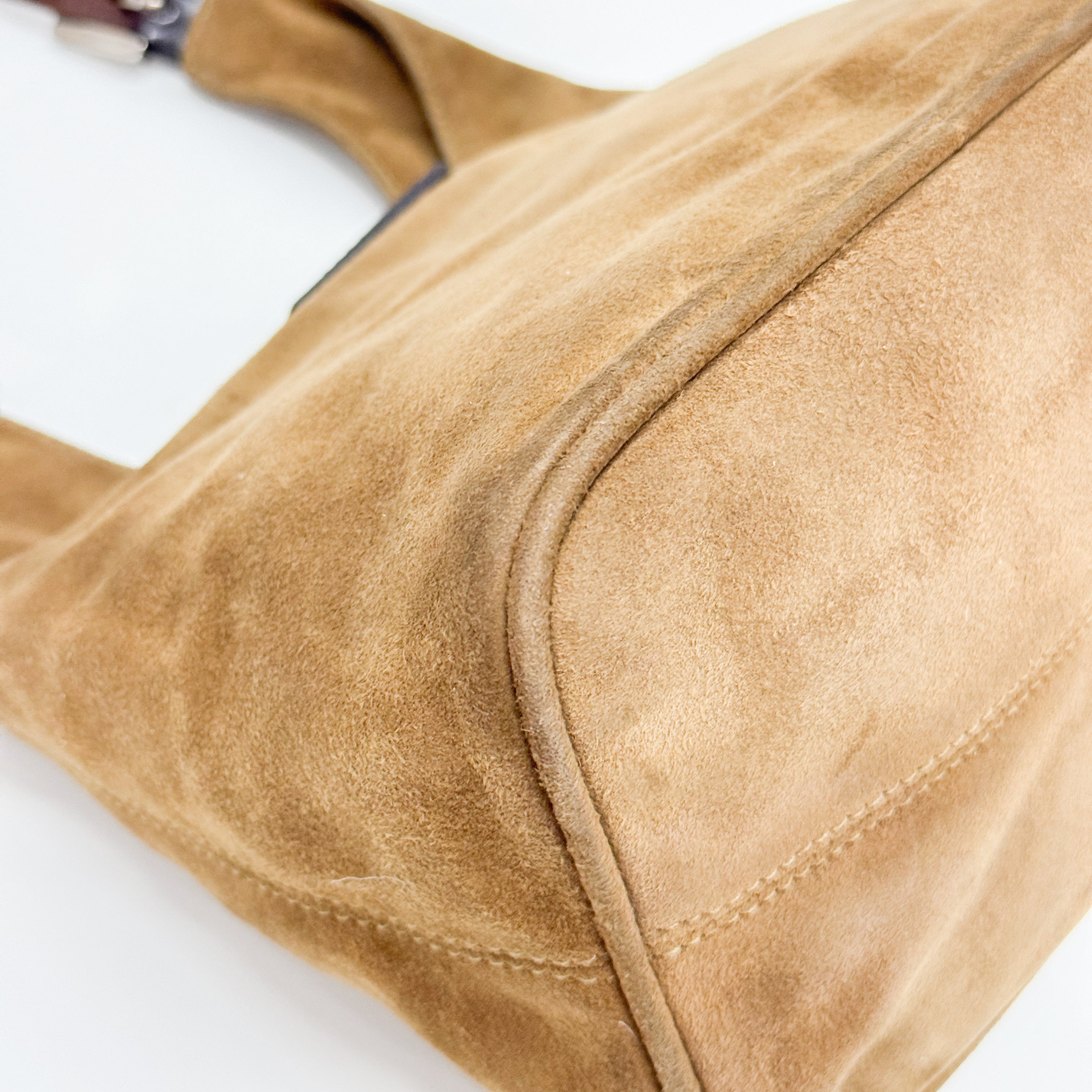 Vintage Brown Suede Shoulder Bag