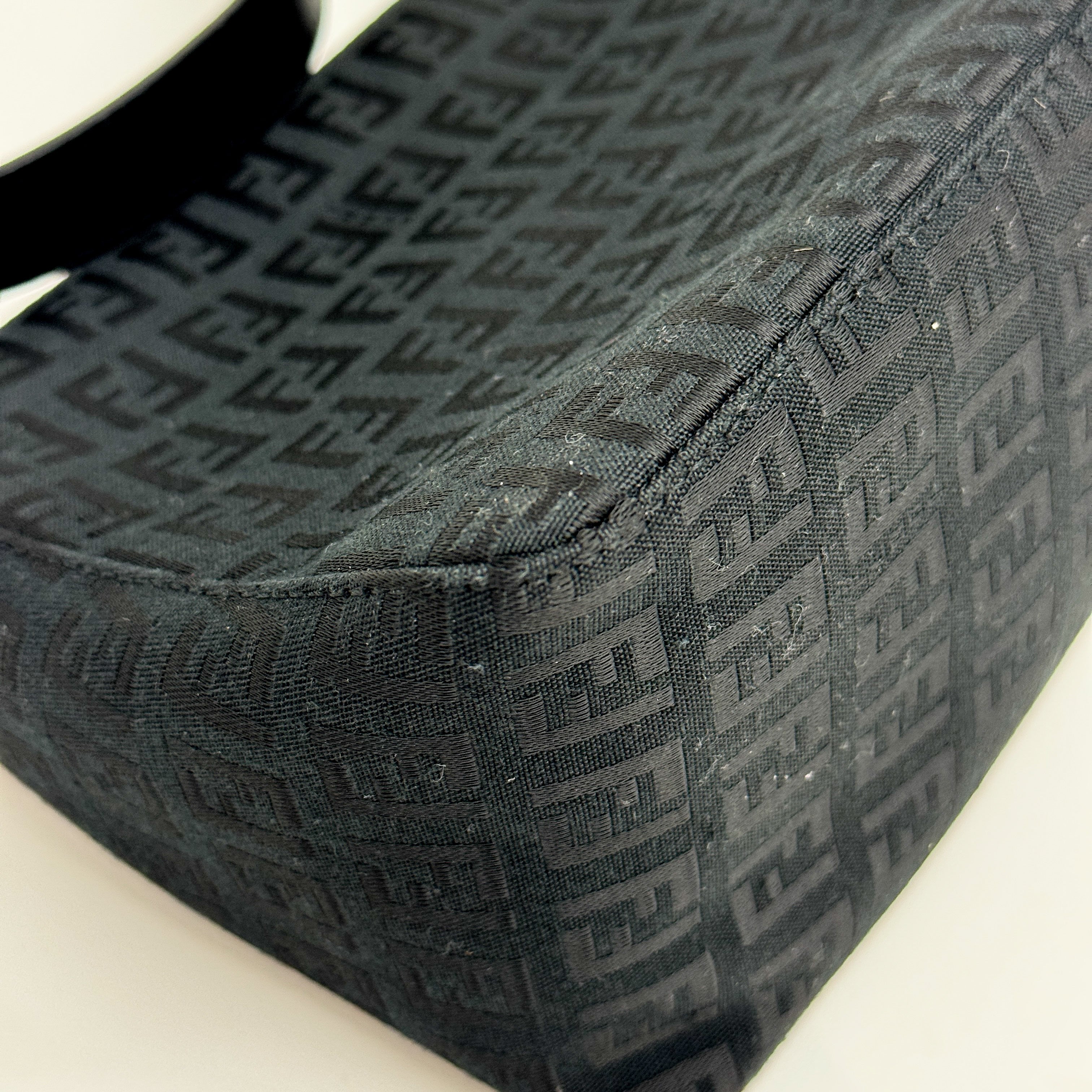 Zucca Black Canvas Shoulder Bag