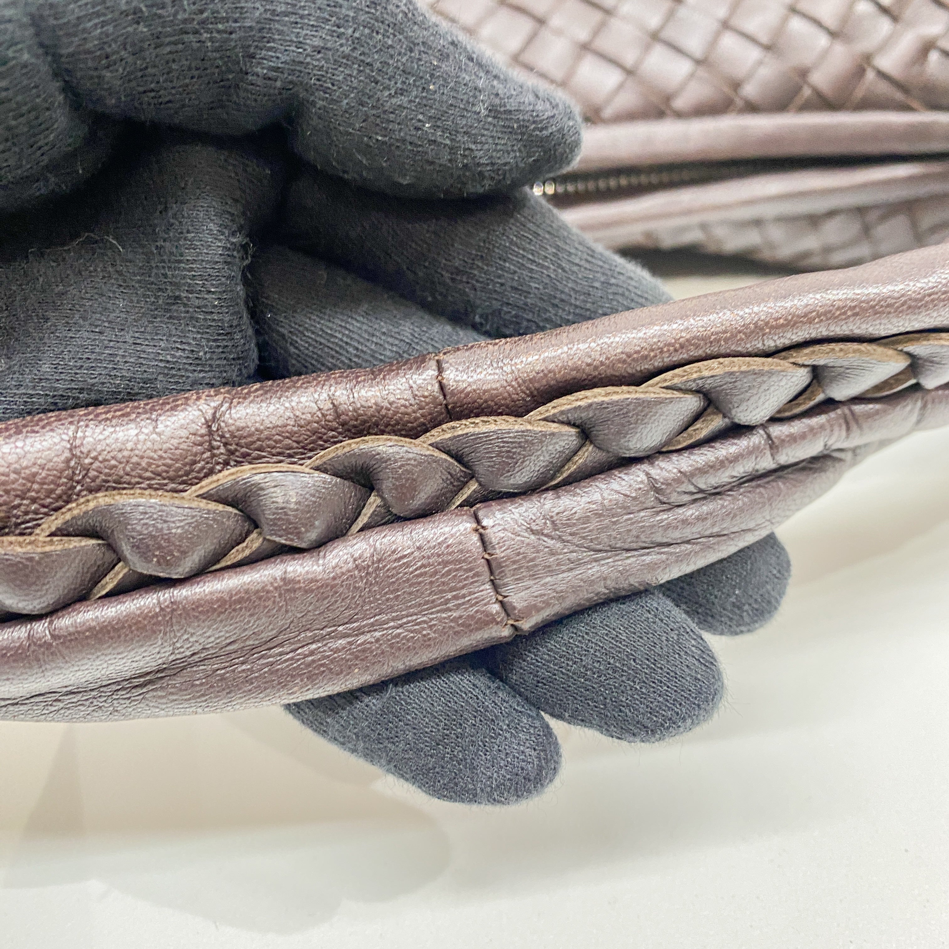 Intrecciato Brown Leather Hobo Bag