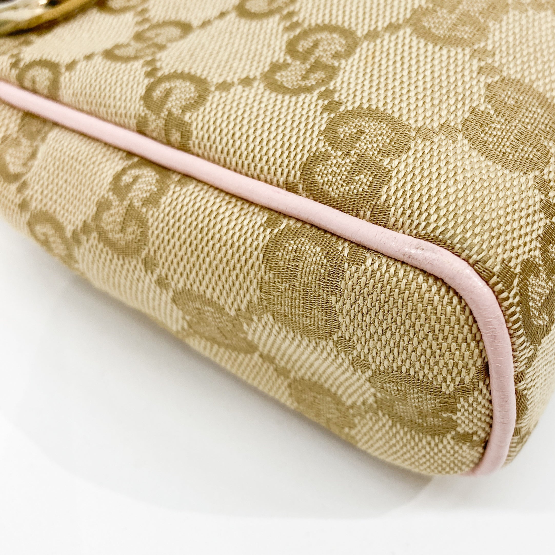 GG Beige Canvas Shoulder Bag