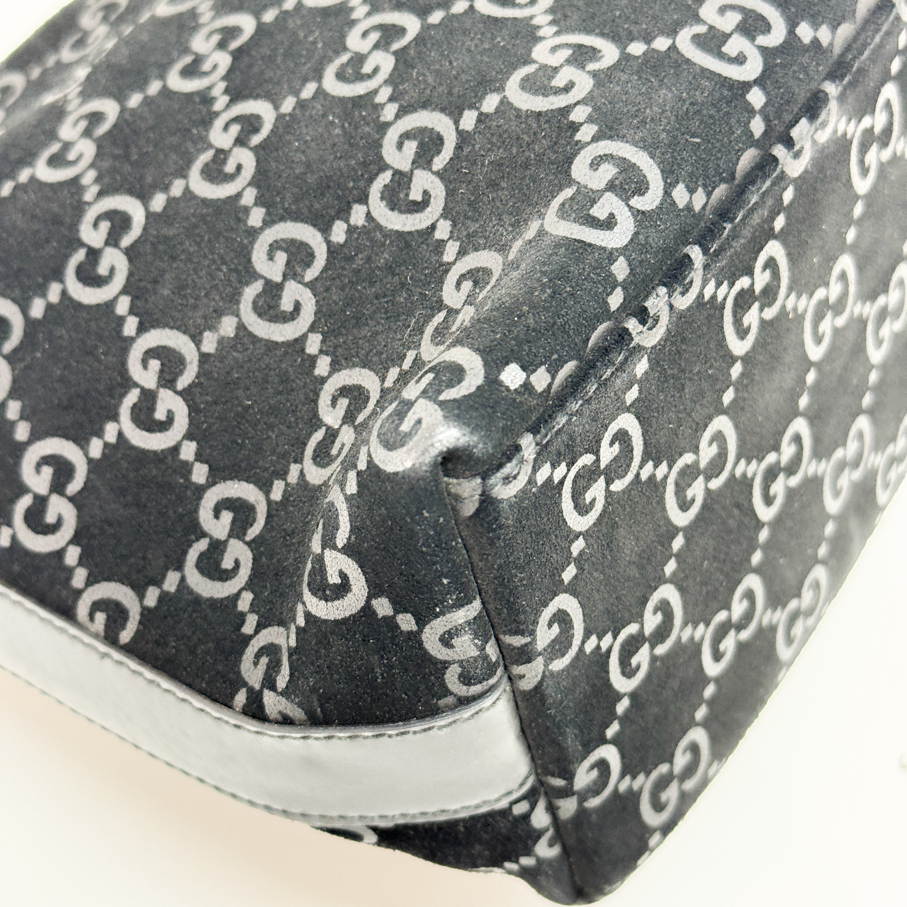 GG Black Suede Hobo Bag