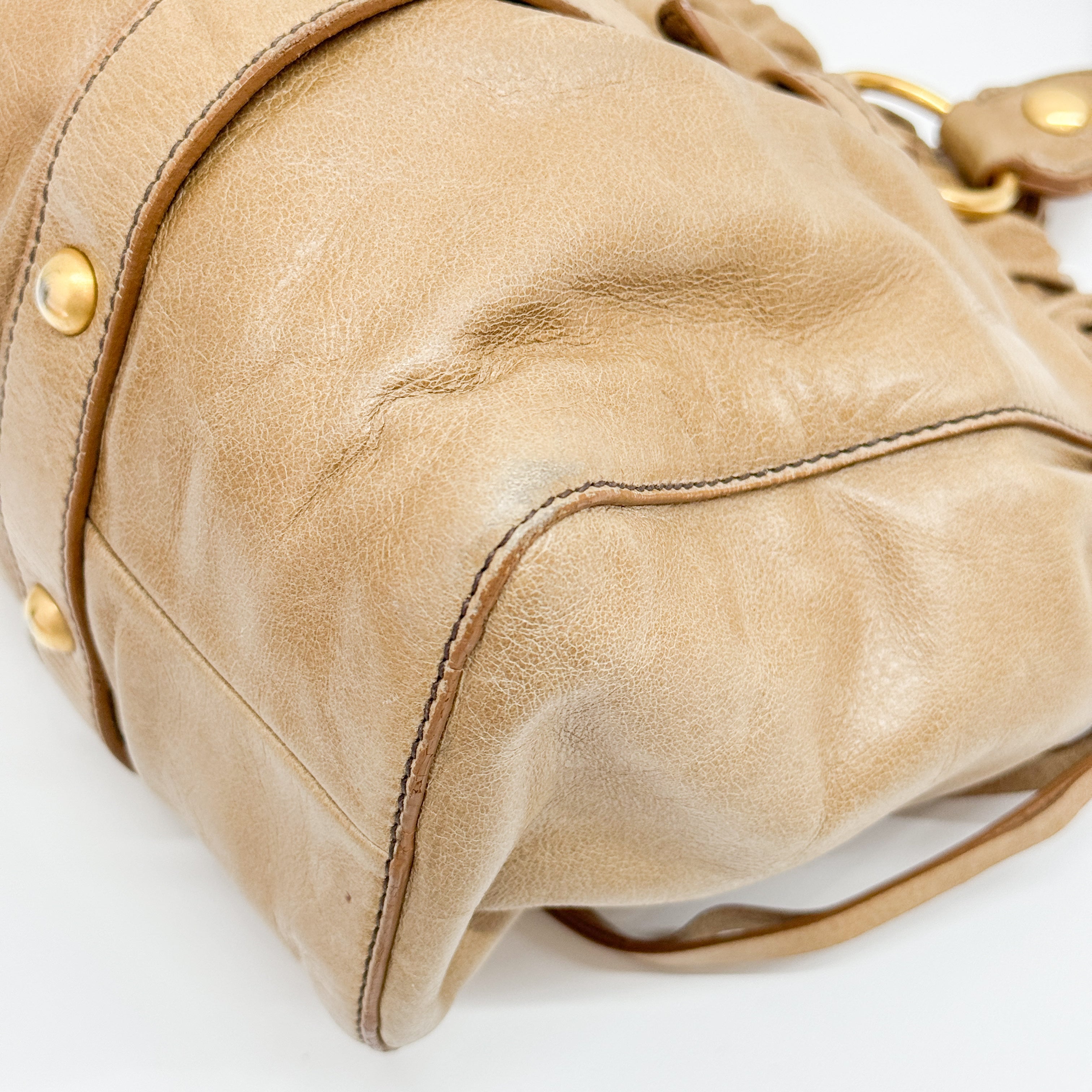 Vitello Brown Calfskin Leather Two Way Bag