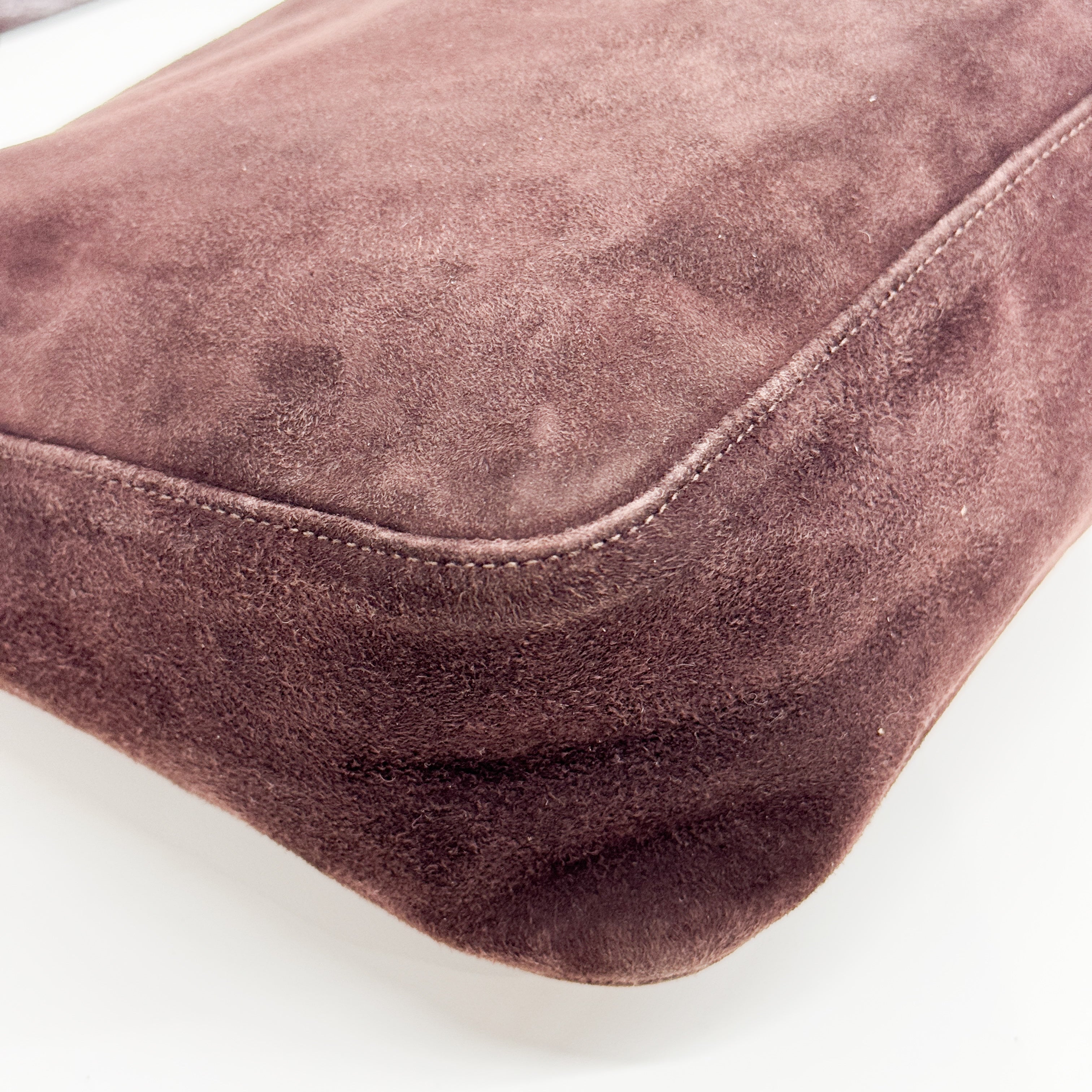 Mamma Baguette Brown Suede Shoulder Bag