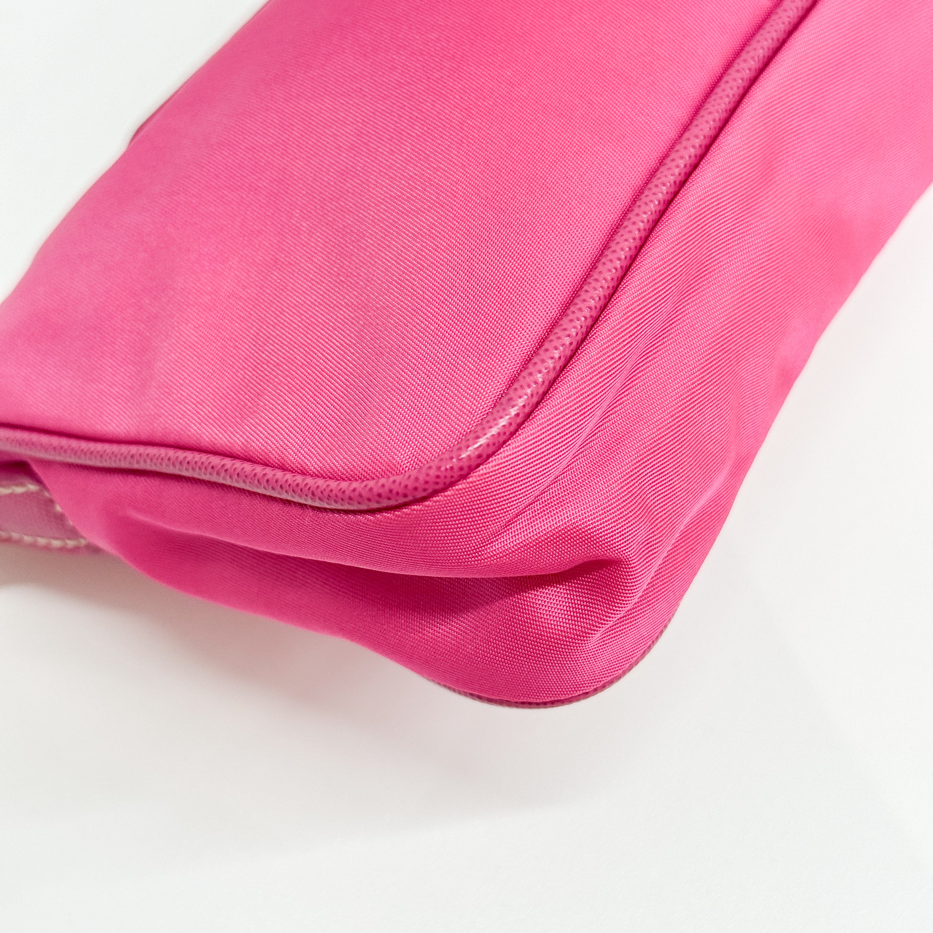 Gold Chain Pink Nylon Shoulder Bag