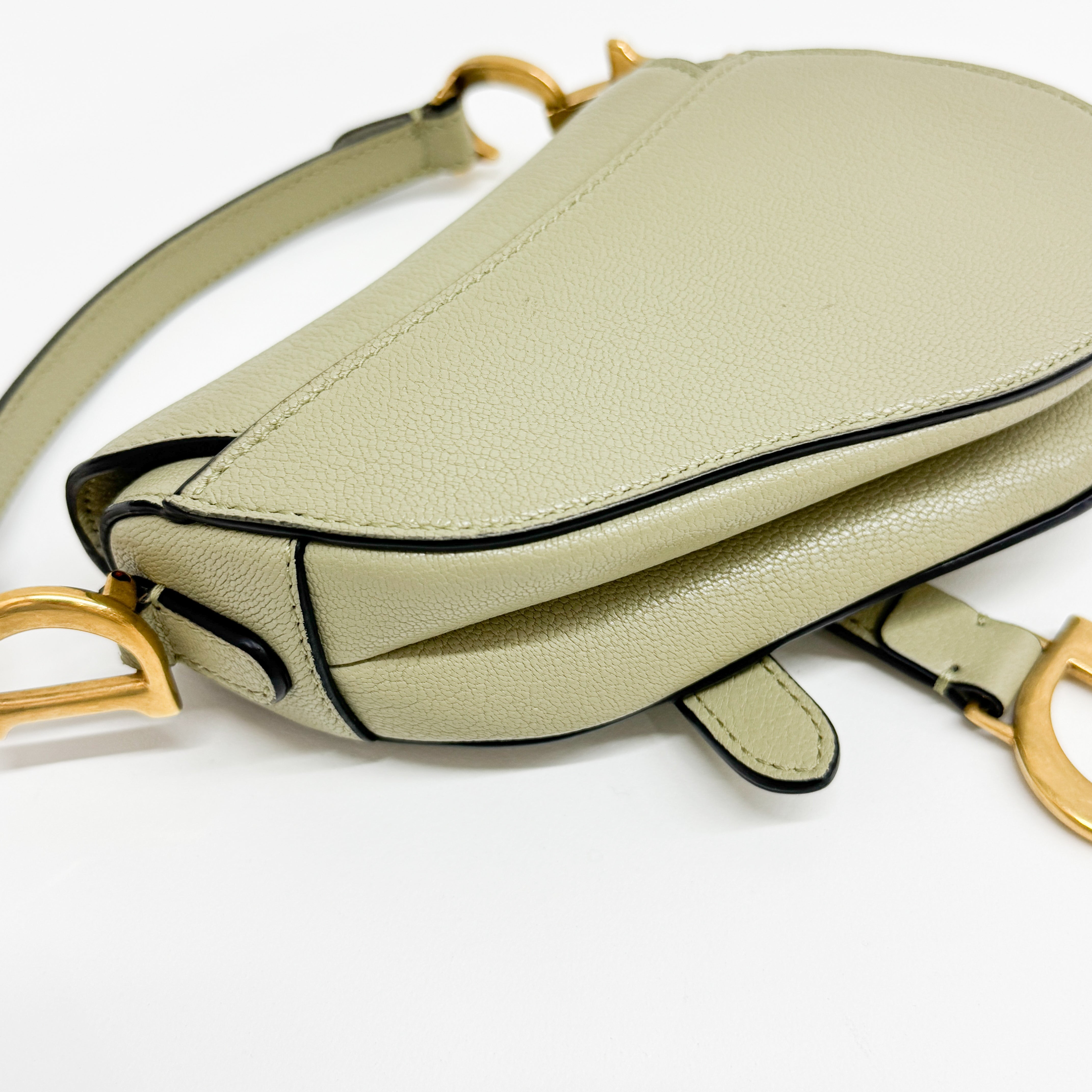 Micro Saddle Olive Green Shoulder Bag