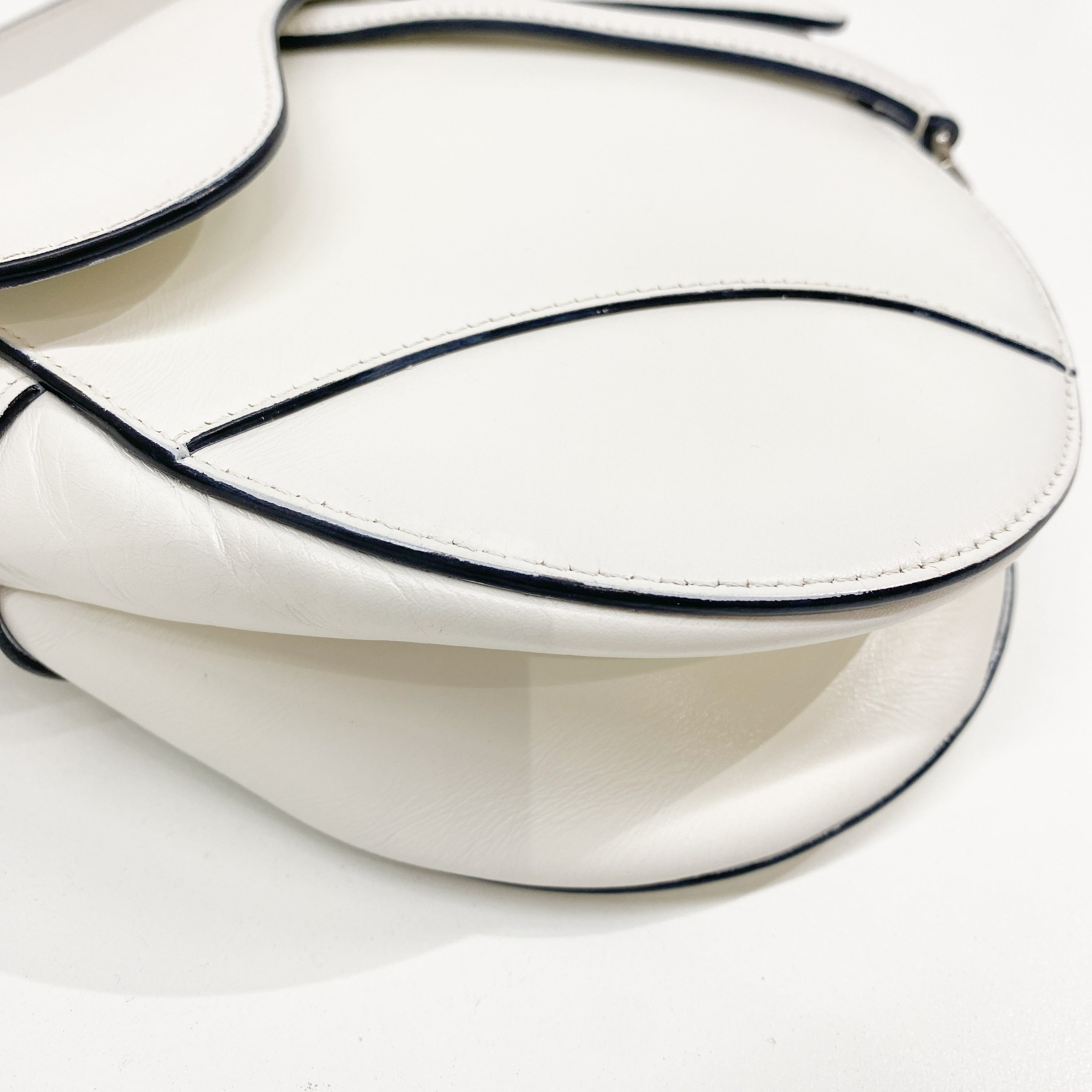 Saddle White Leather Bag