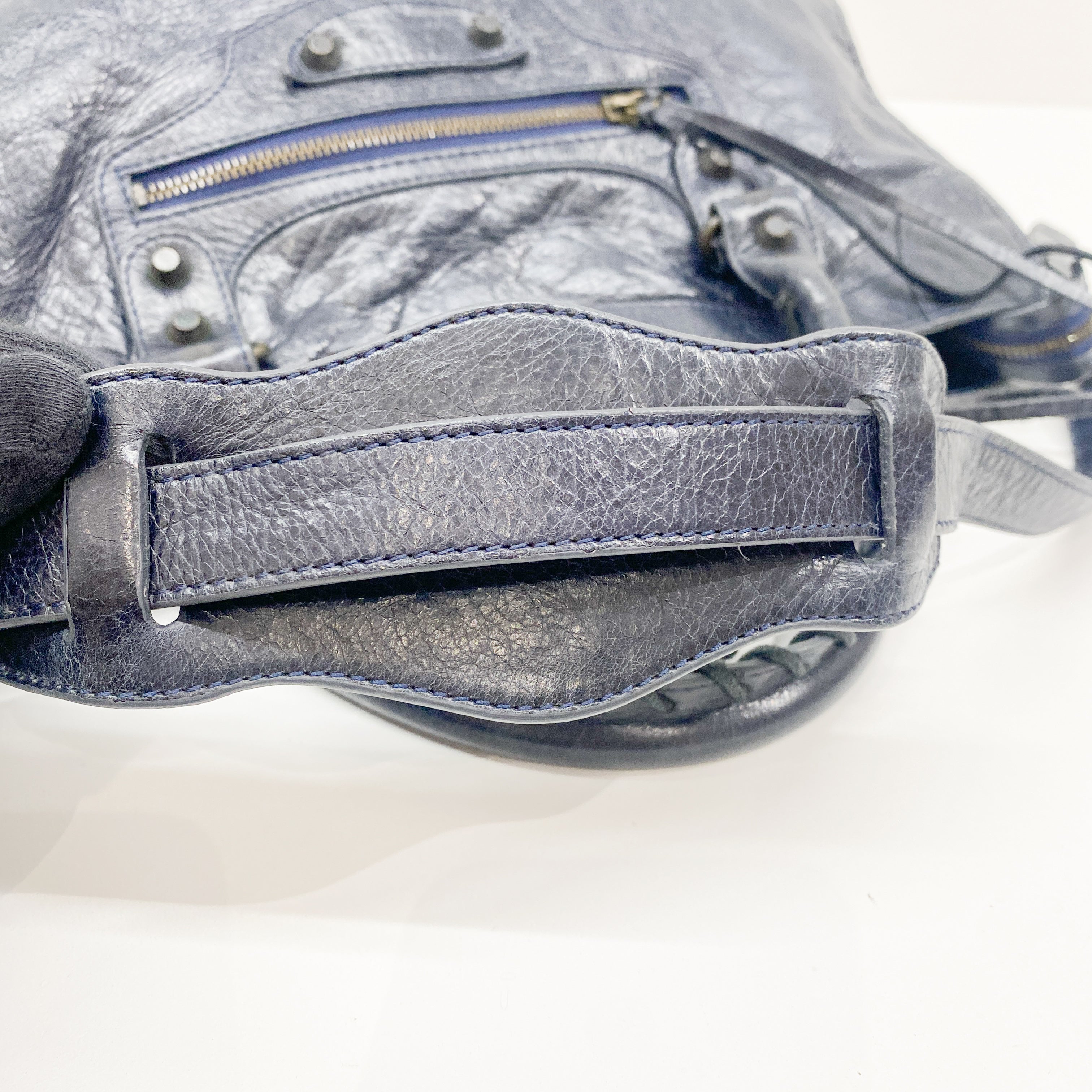 The City Navy Leather Bag