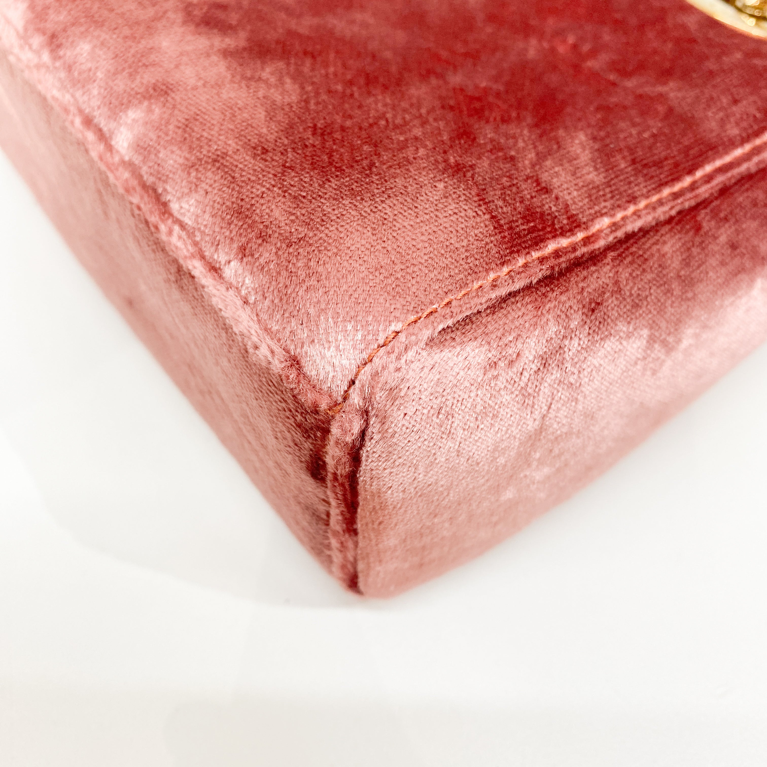 Vintage Pink Velvet Mini Hand Bag