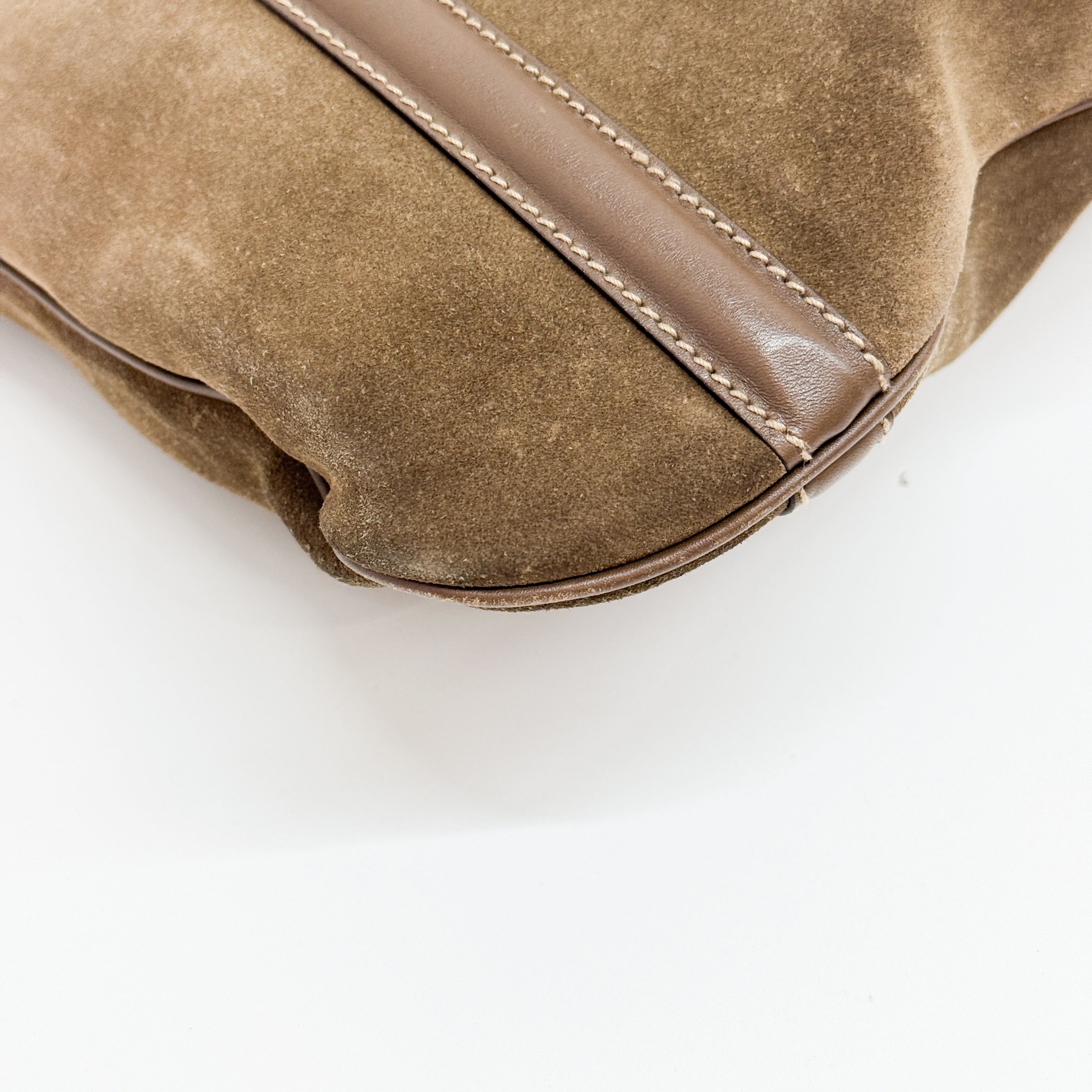 Brown Suede Shoulder Bag