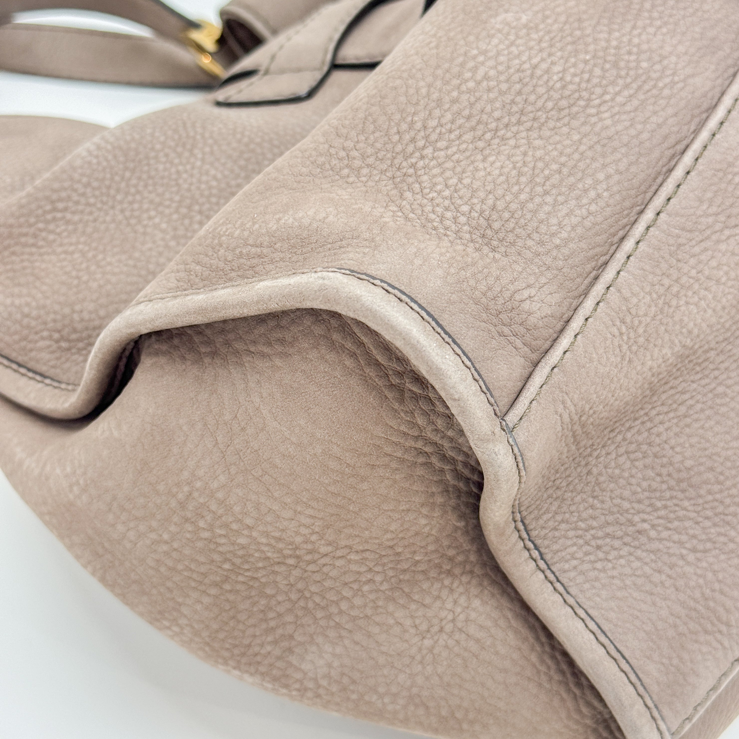 Stirrup Brown Nubuck Leather Shoulder Bag