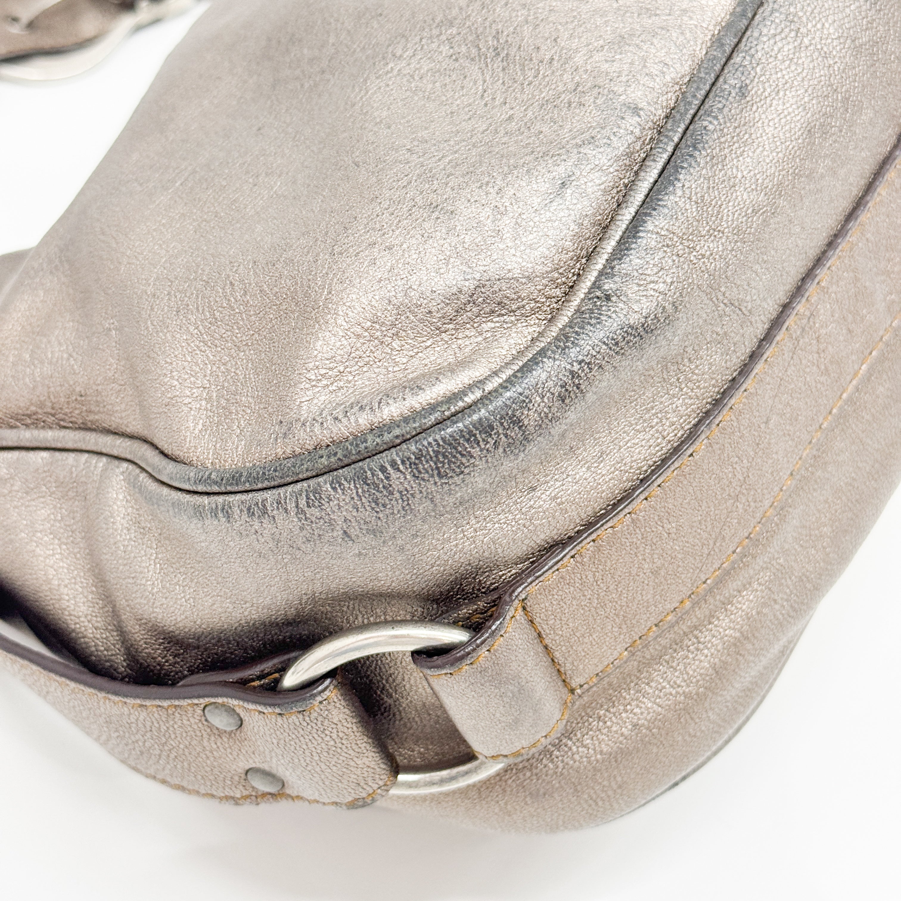 Gaucho Bronz Metallic Calfskin Leather Shoulder Bag