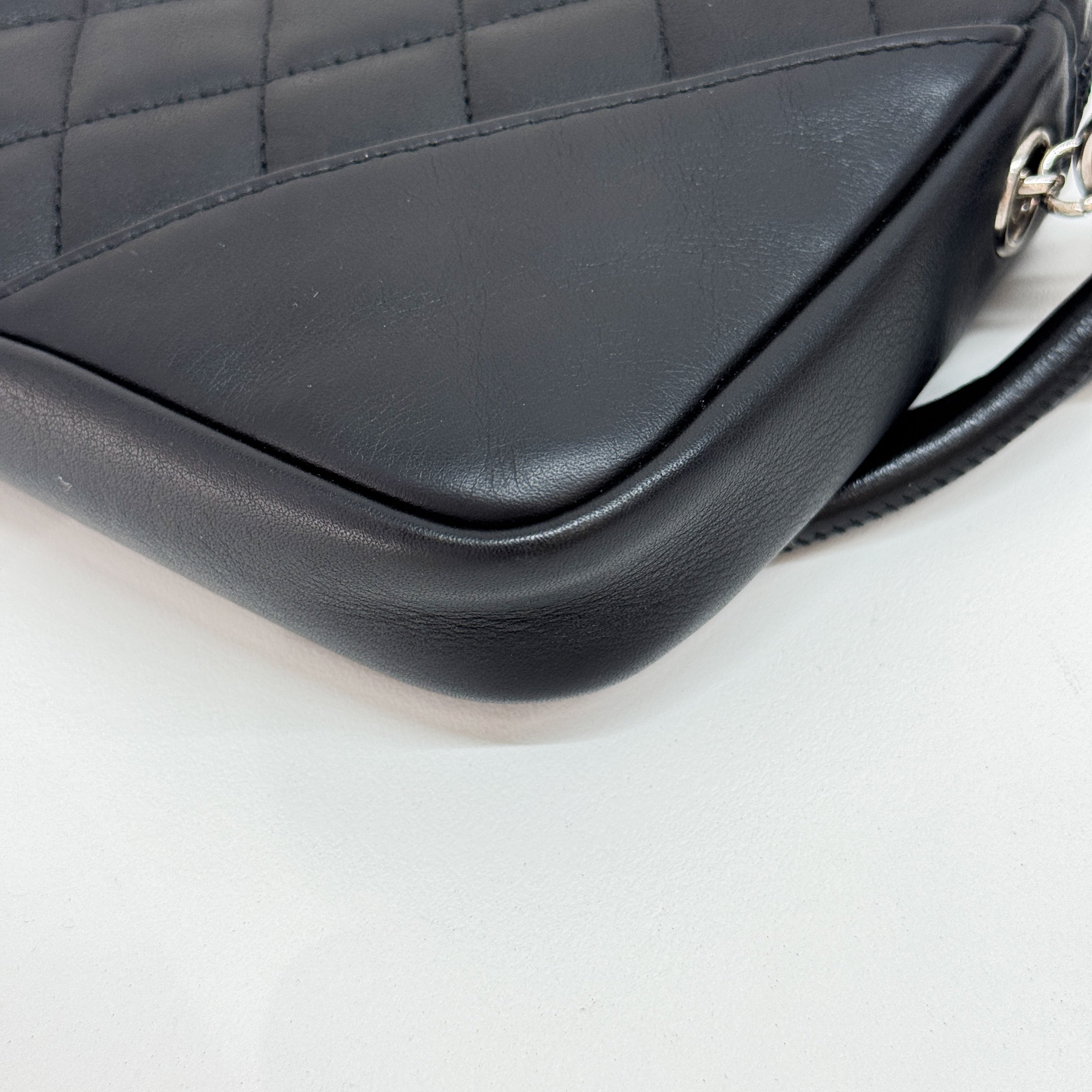 Cambon Black Leather Shoulder Bag