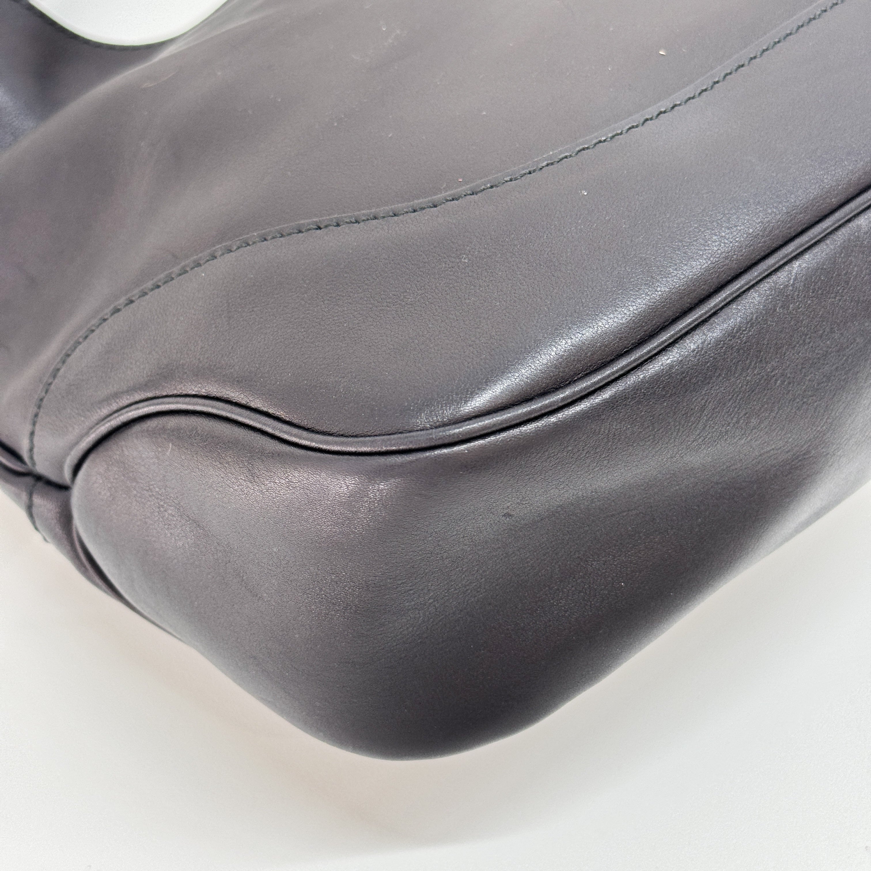 Jackie Black Leather Shoulder Bag