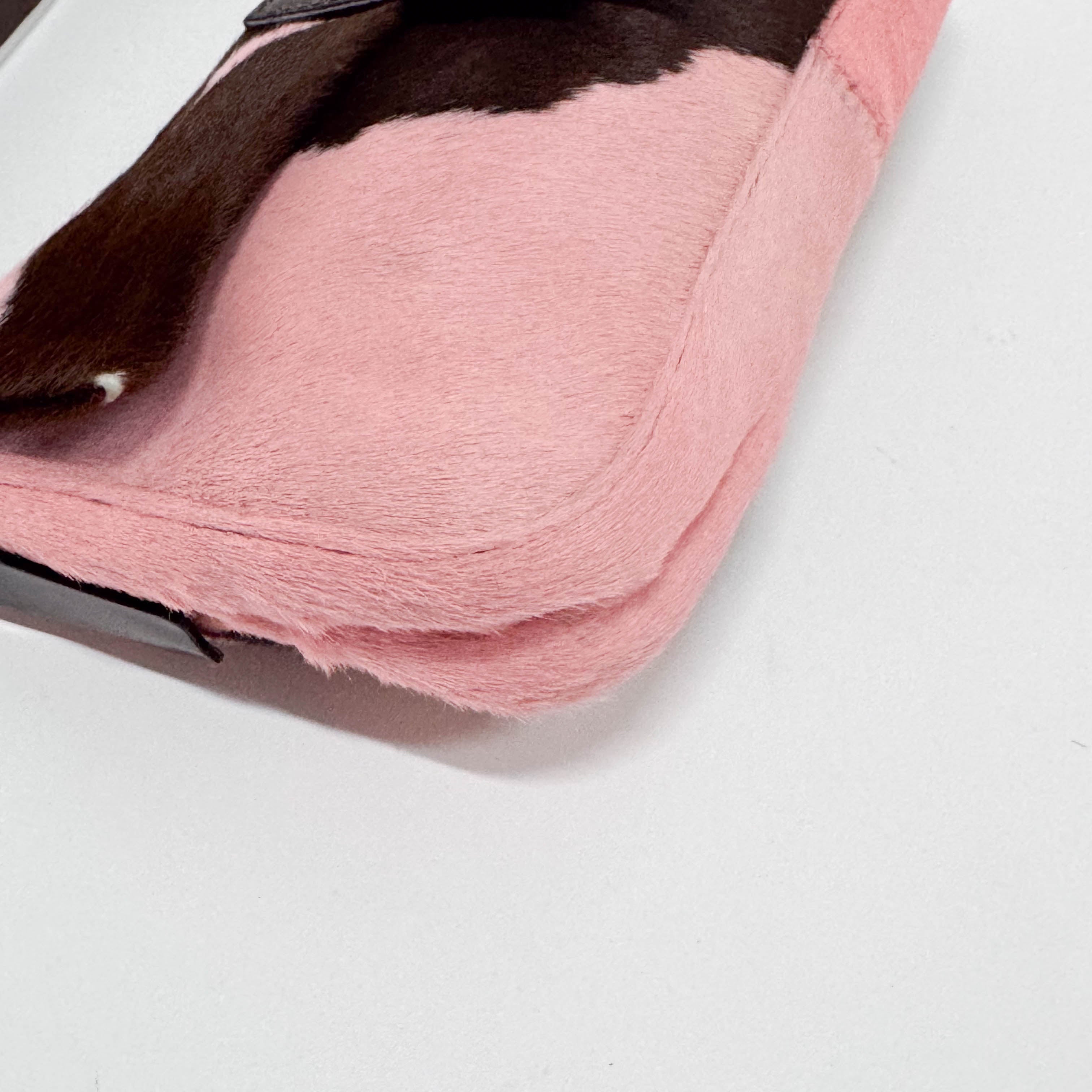 Baguette Pink Pony Hair Shoulder Bag