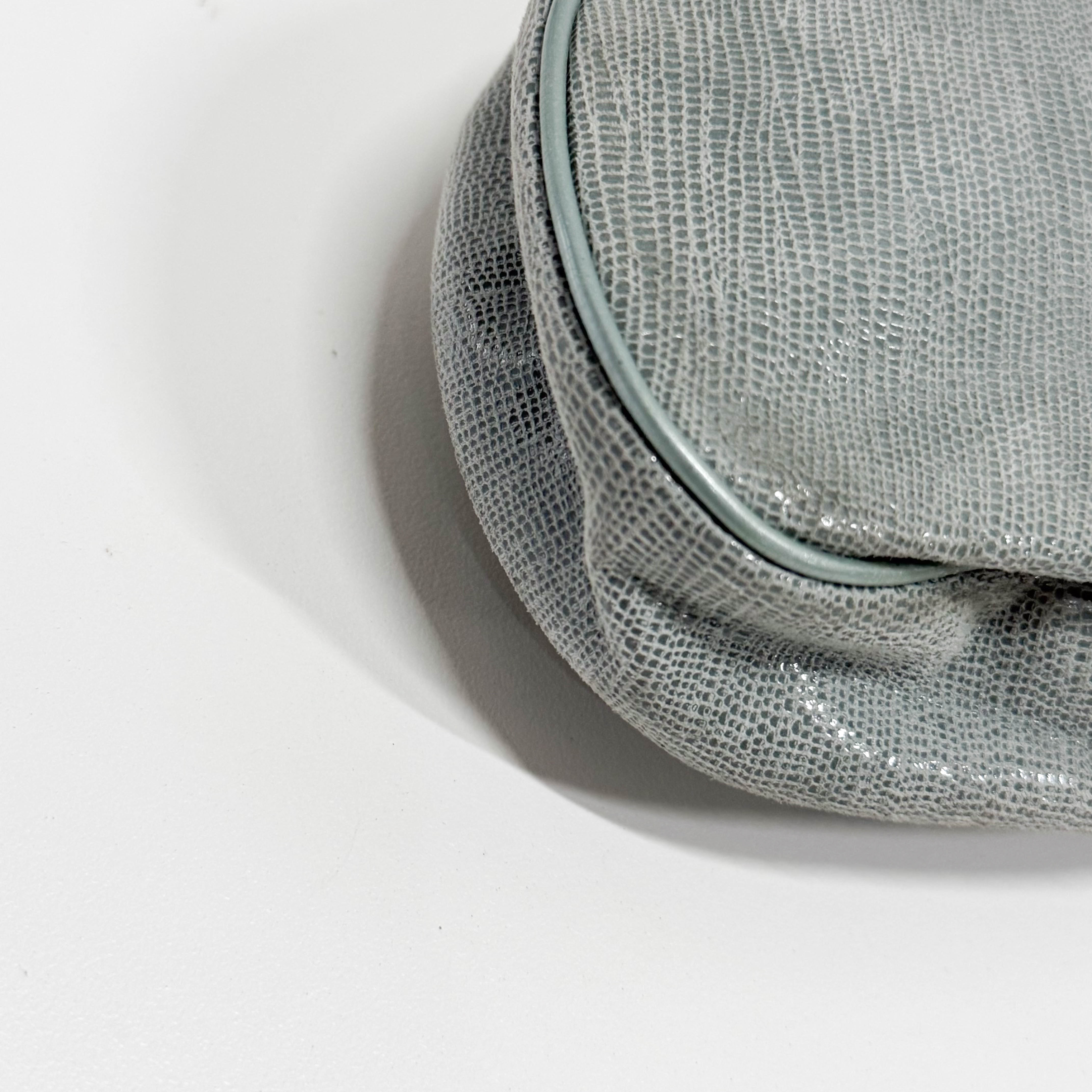 Saddle Blue Lizard Embossed Shoulder Bag