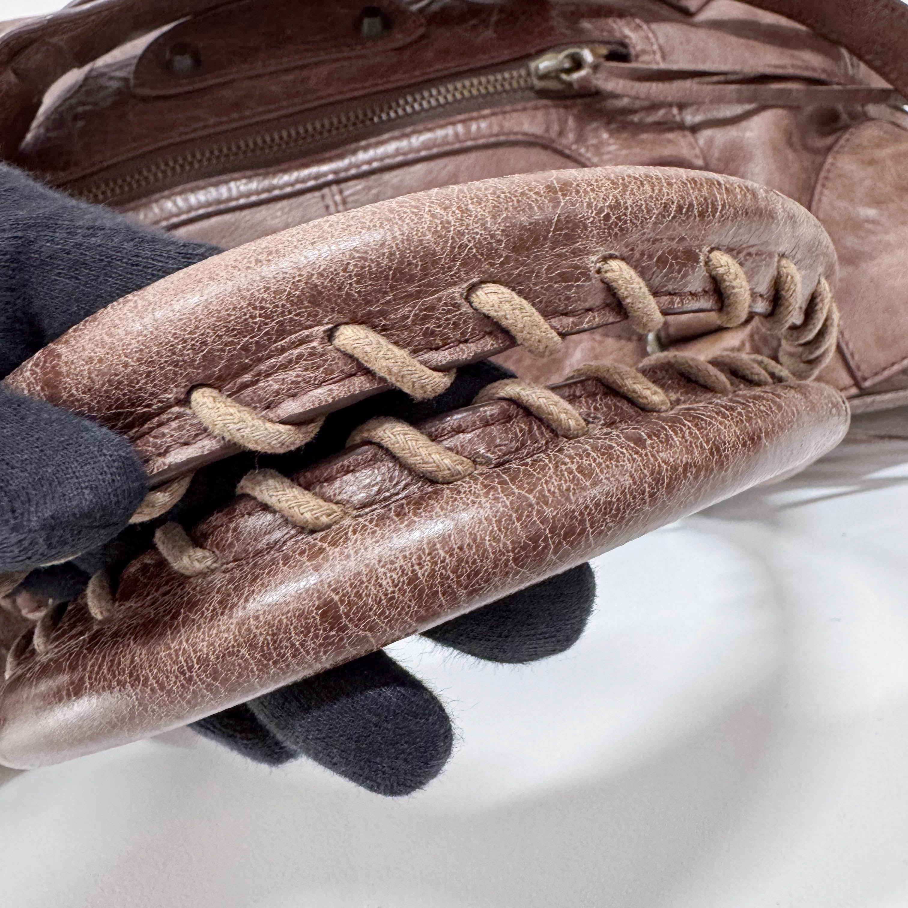 Part-Time Brown Calfskin Leather Two Way Bag