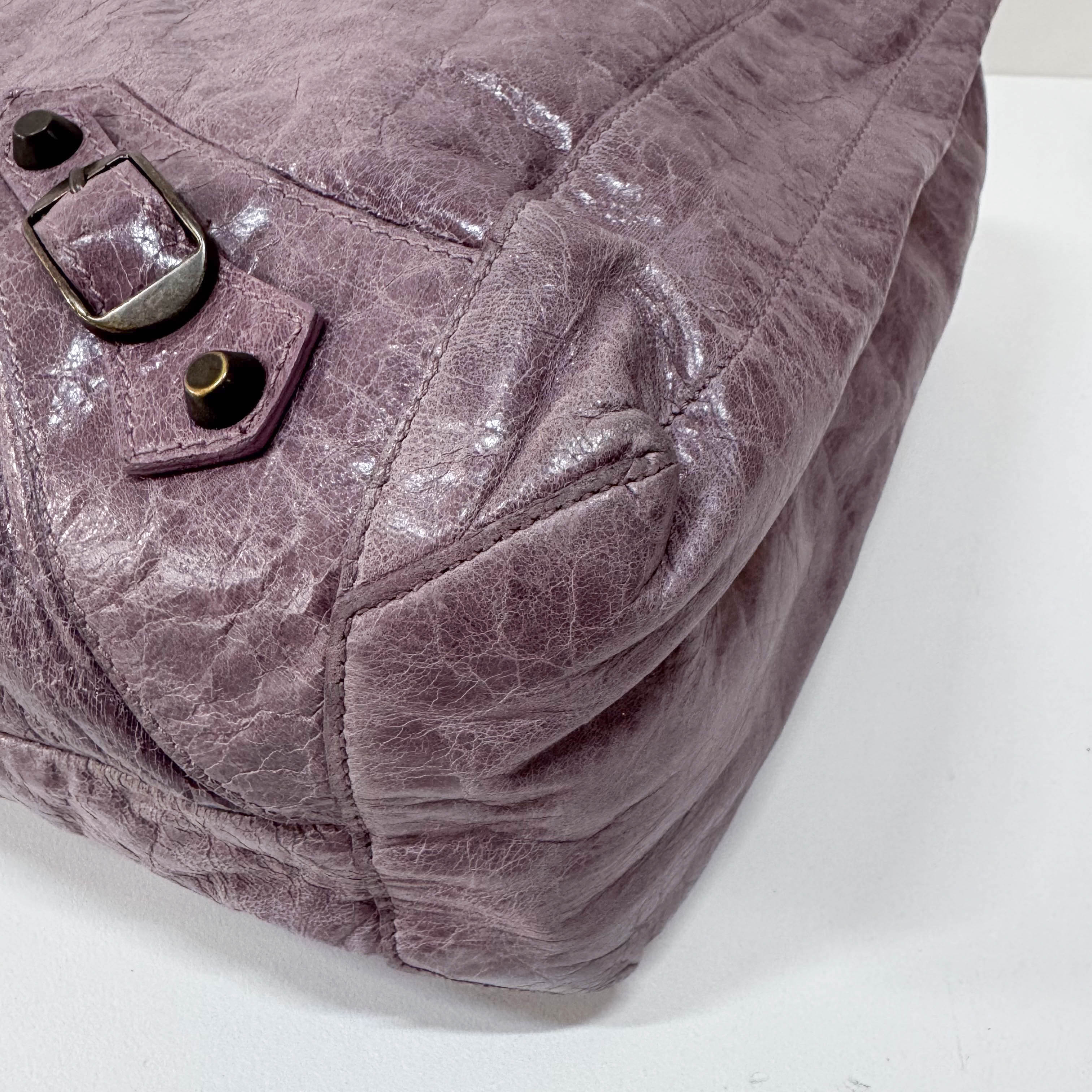 The Day Purple Leather Tote Bag