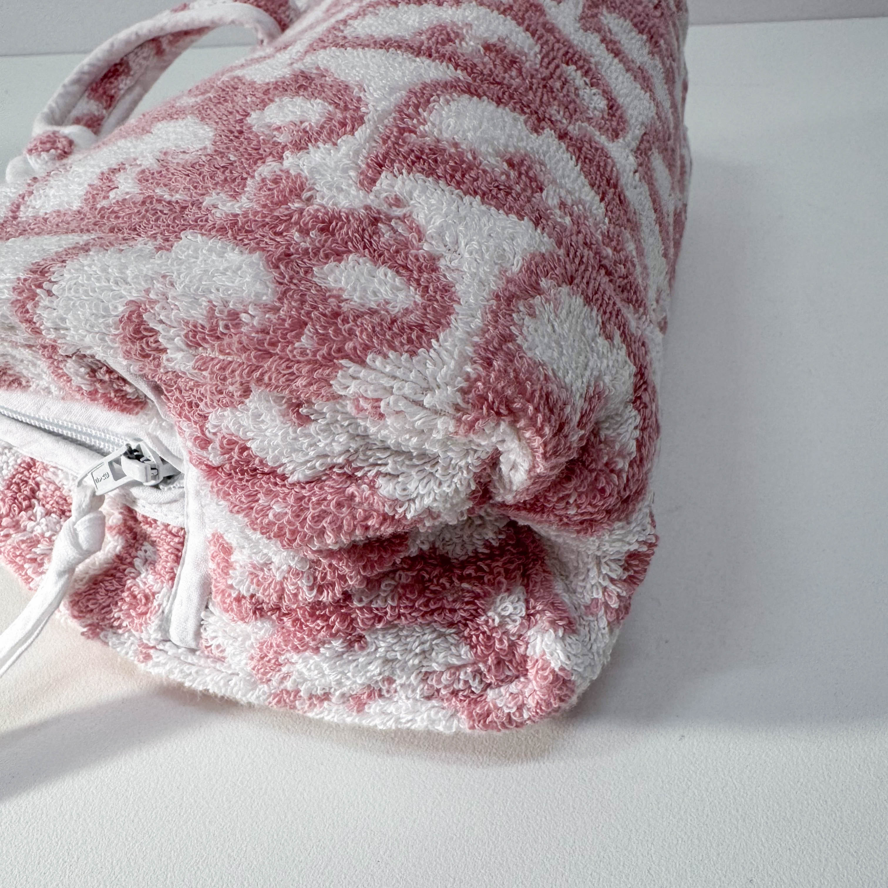 Trotter Pink Terry Cloth Towel Hand Bag
