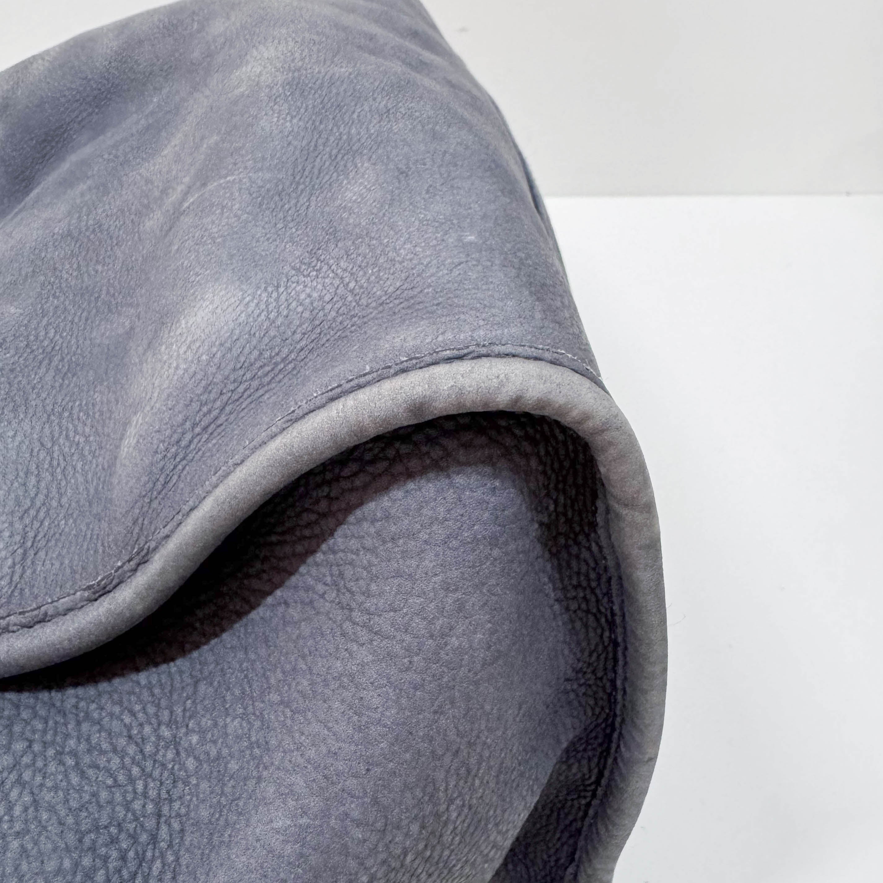 Stirrup Blue Leather Shoulder Bag